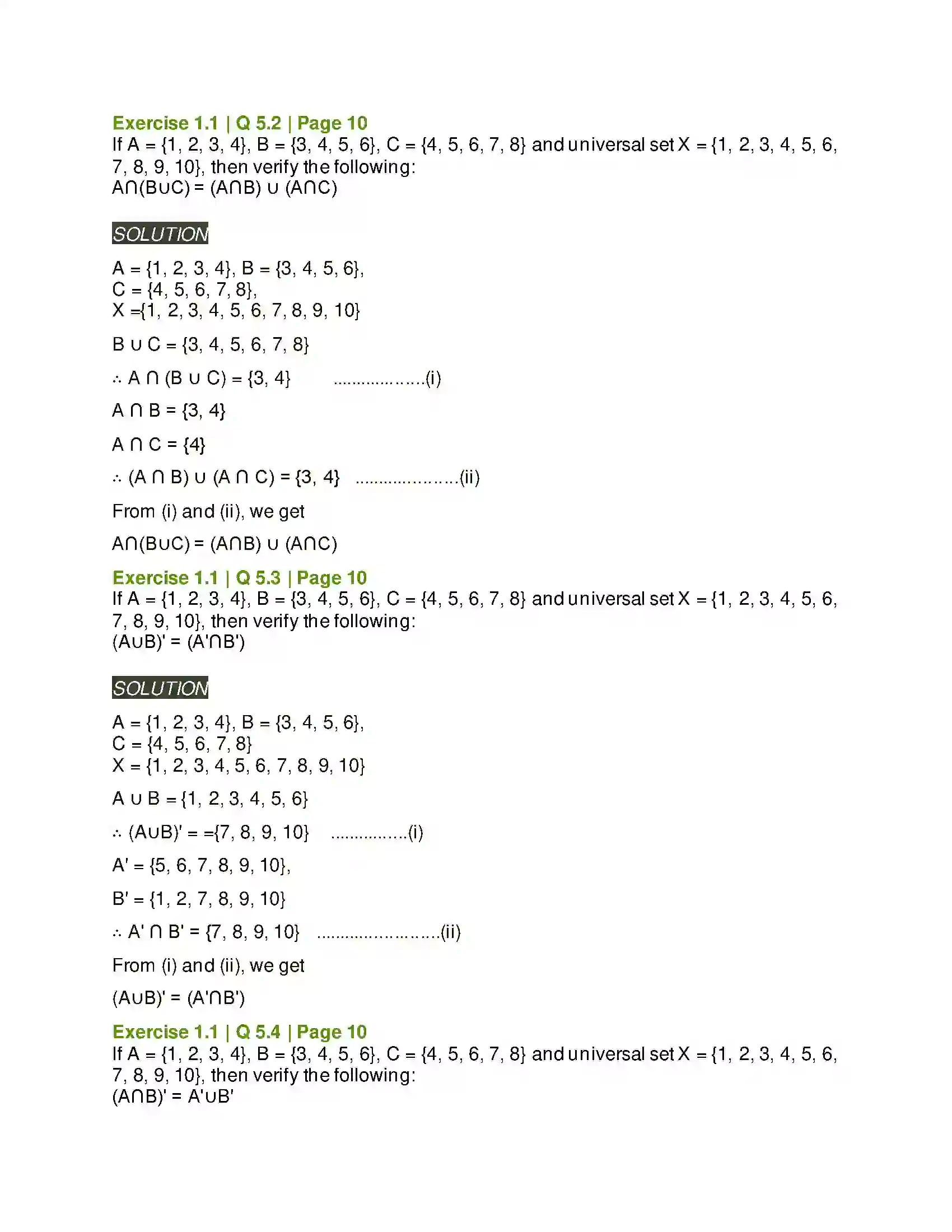 Maharashtra Board Class 11th Mathematics & Statistics - 1 Sets and Relations Solution 5