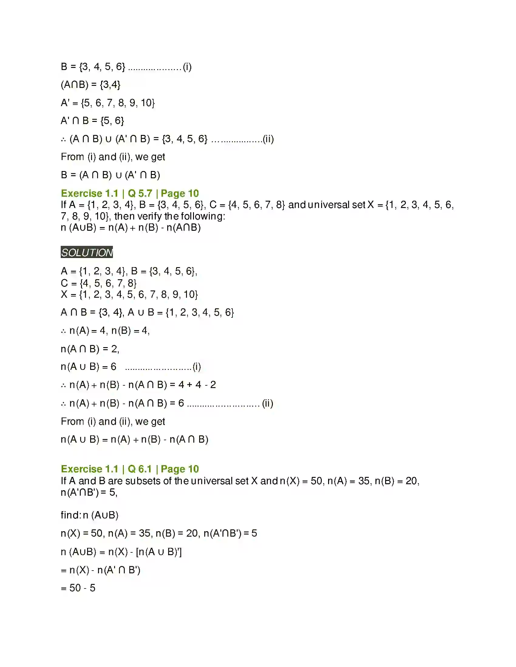 Maharashtra Board Class 11th Mathematics & Statistics - 1 Sets and Relations Solution 7