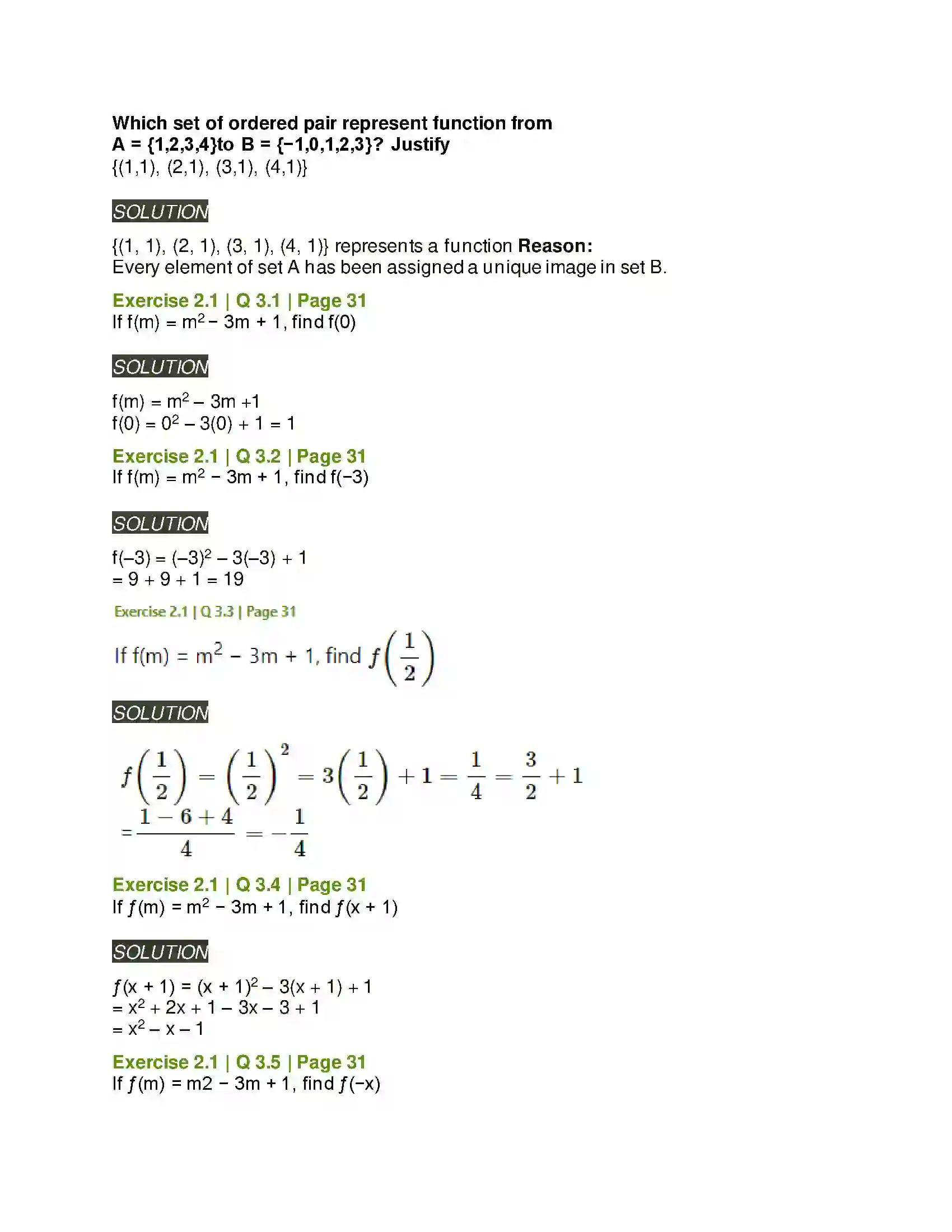 Maharashtra Board Class 11th Mathematics & Statistics - 1 Functions Solution 3