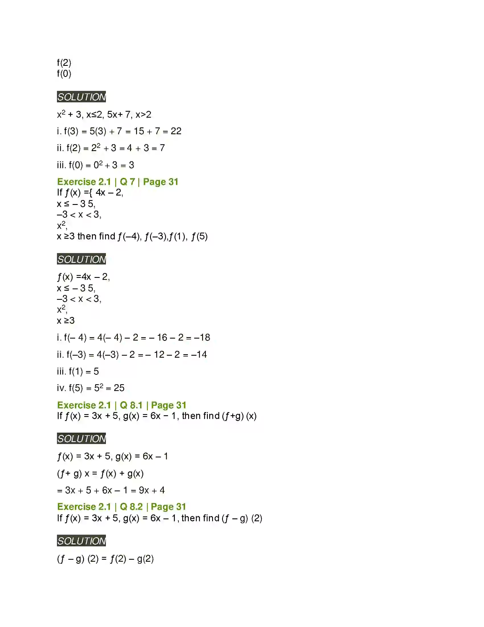 Maharashtra Board Class 11th Mathematics & Statistics - 1 Functions Solution 6