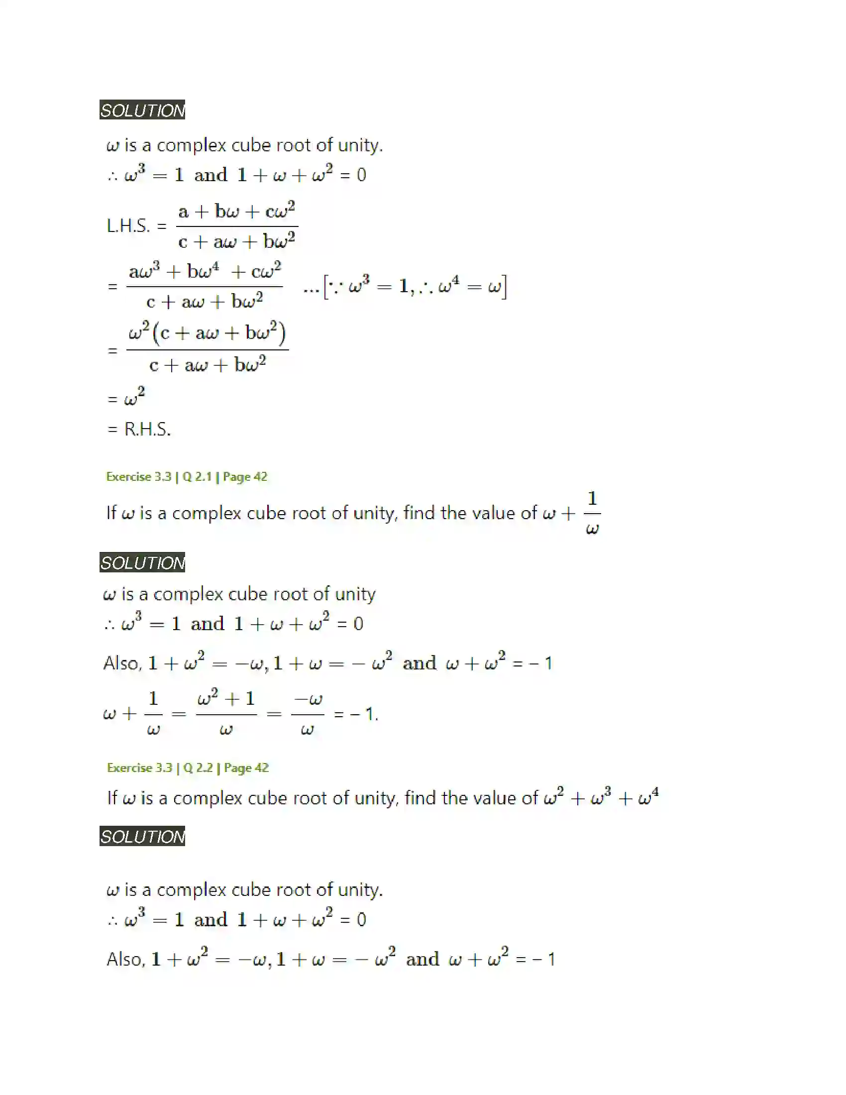 Maharashtra Board Class 11th Mathematics & Statistics - 1 Complex Numbers Solution 34