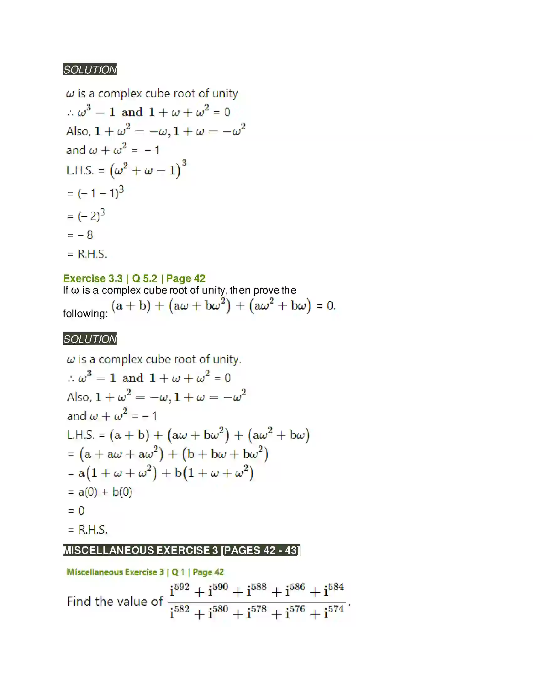 Maharashtra Board Class 11th Mathematics & Statistics - 1 Complex Numbers Solution 39