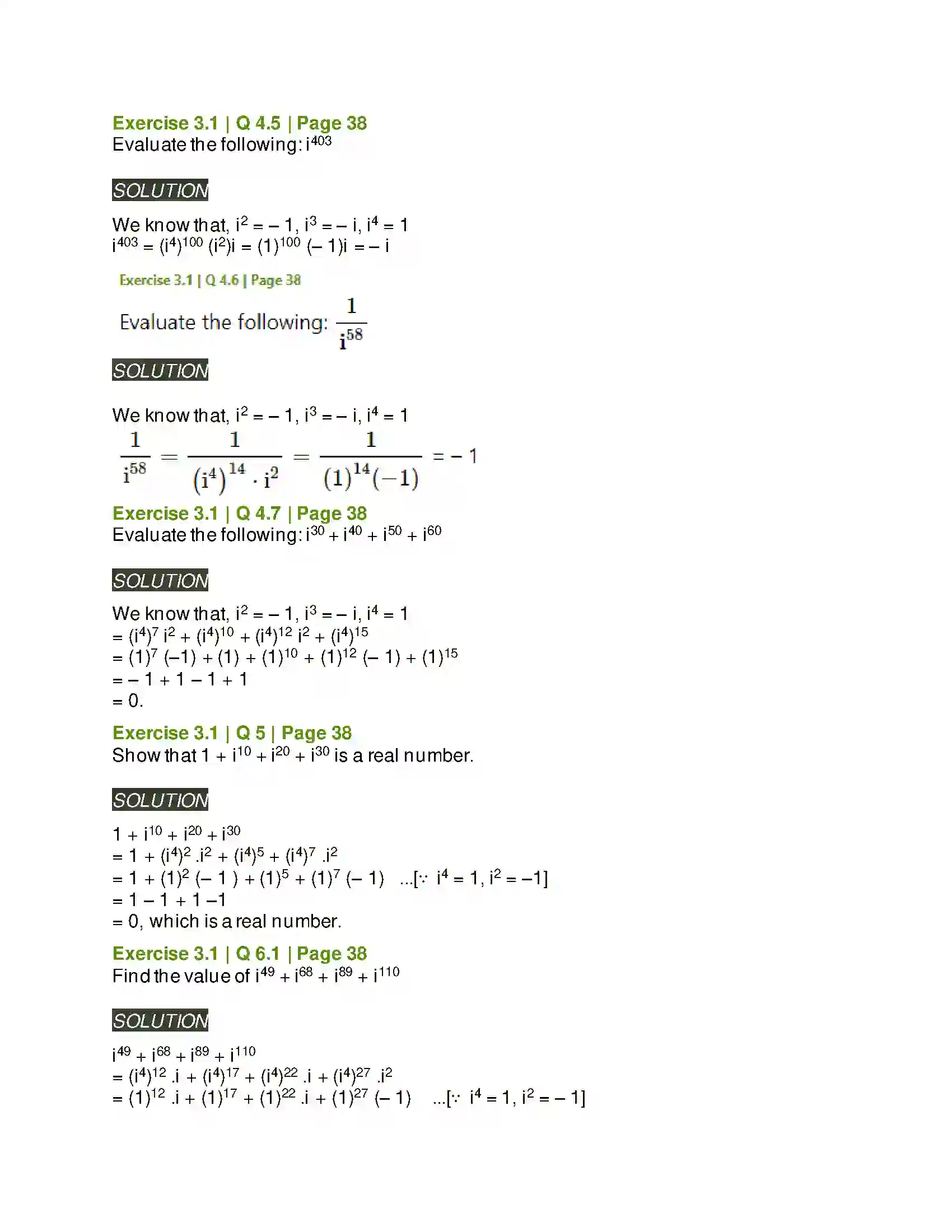 Maharashtra Board Class 11th Mathematics & Statistics - 1 Complex Numbers Solution 8