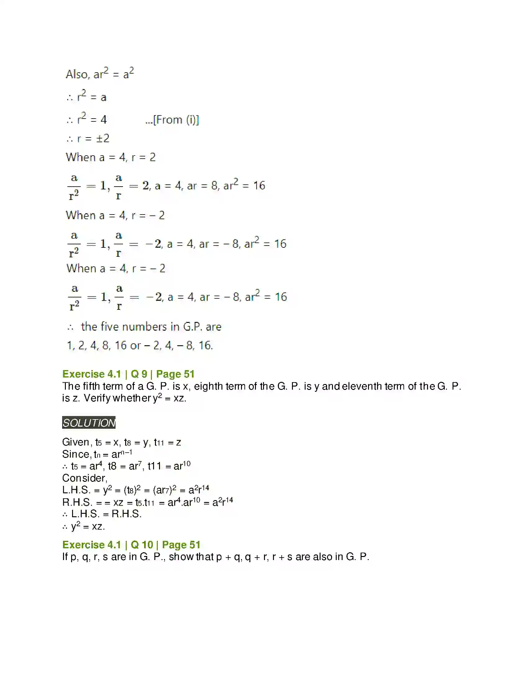Maharashtra Board Class 11th Mathematics & Statistics - 1 Sequences and Series Solution 11