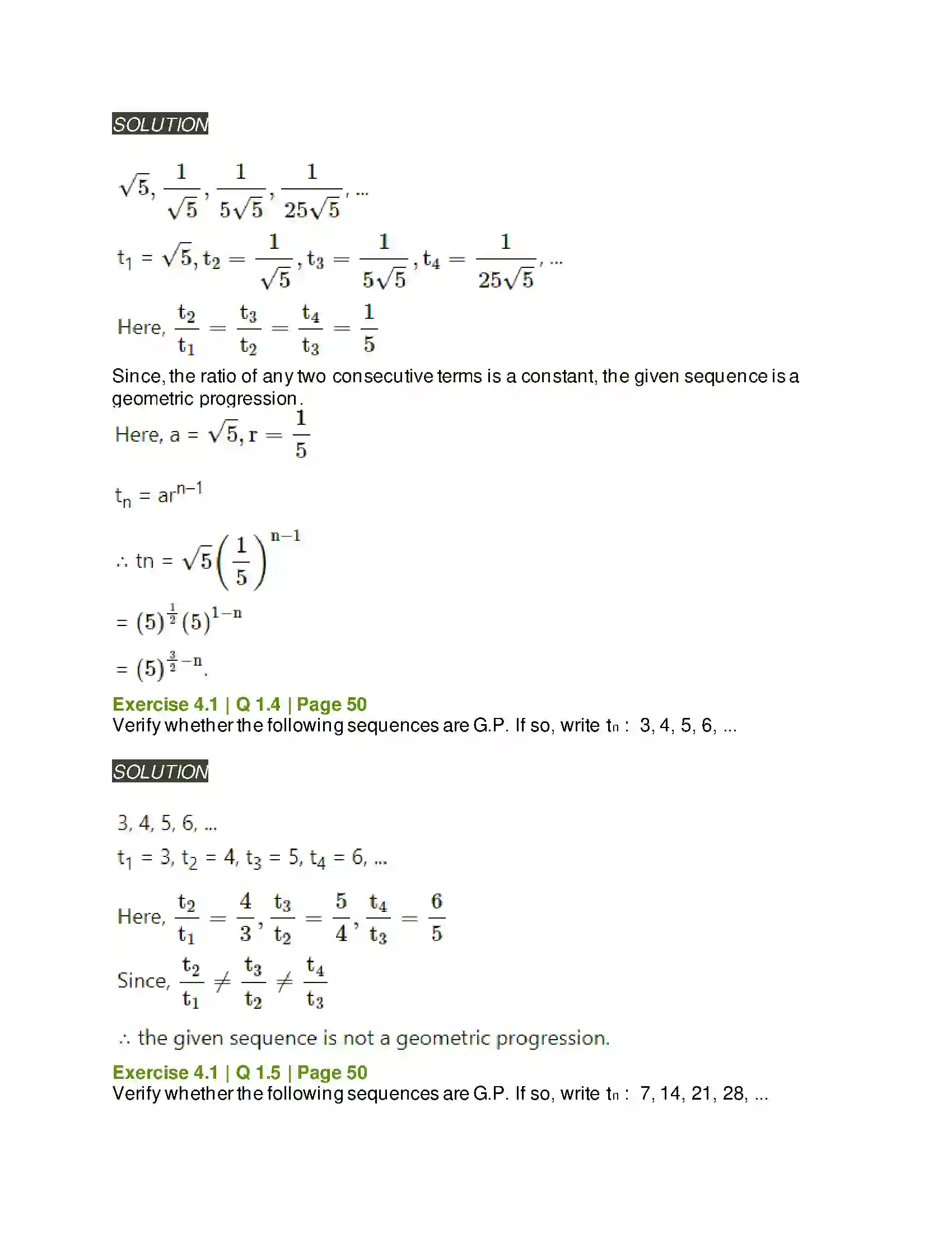 Maharashtra Board Class 11th Mathematics & Statistics - 1 Sequences and Series Solution 2