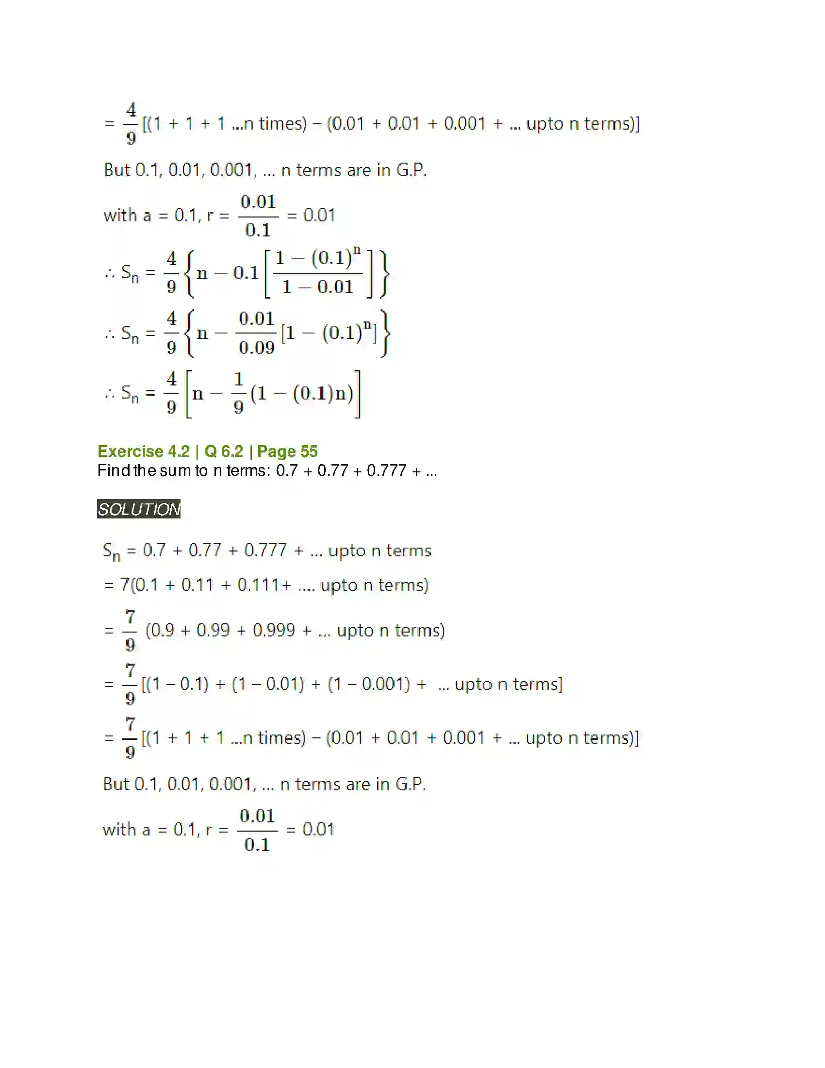Maharashtra Board Class 11th Mathematics & Statistics - 1 Sequences and Series Solution 20