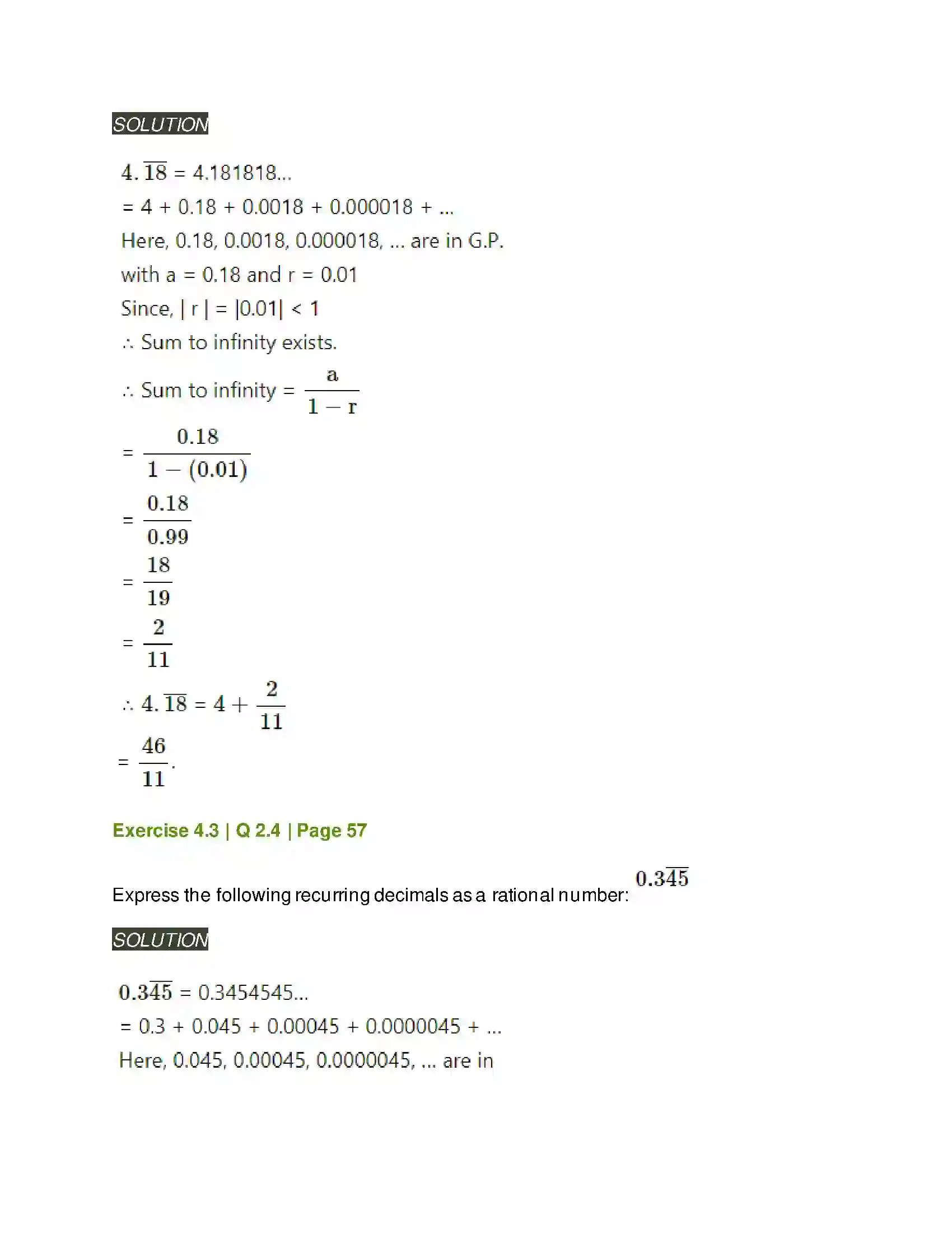 Maharashtra Board Class 11th Mathematics & Statistics - 1 Sequences and Series Solution 29