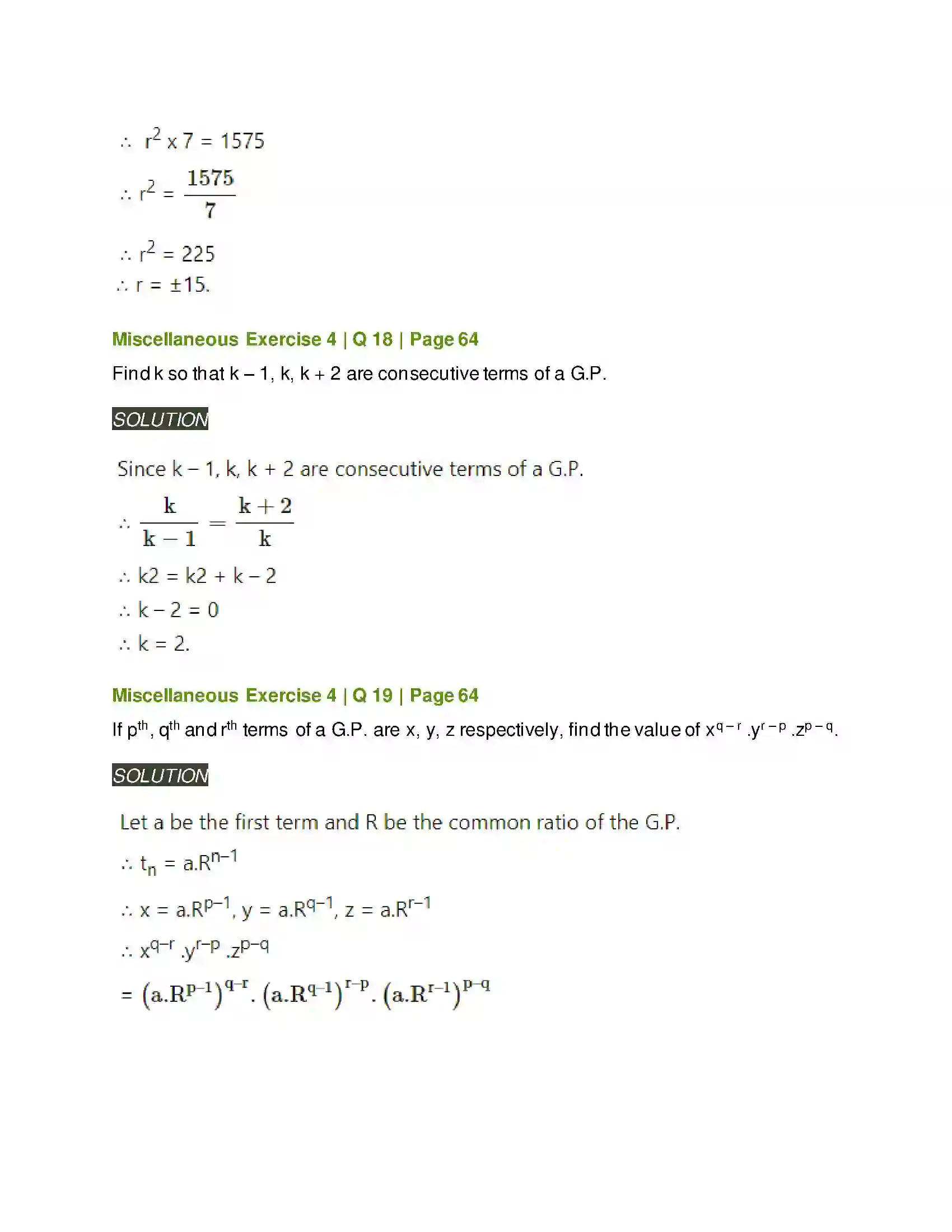 Maharashtra Board Class 11th Mathematics & Statistics - 1 Sequences and Series Solution 64