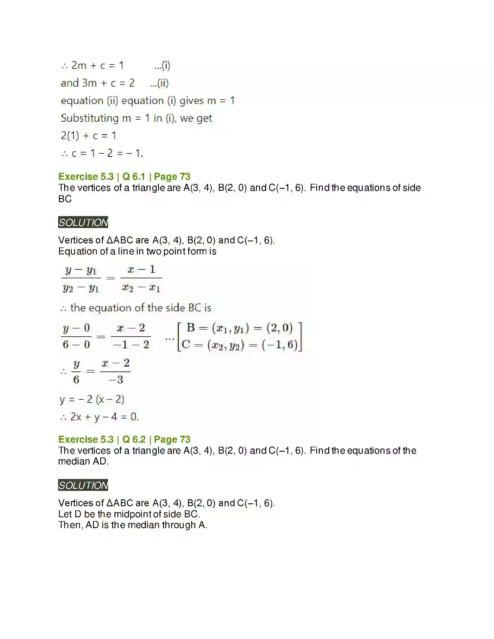 Maharashtra Board Class 11th Mathematics & Statistics - 1 Locus and Straight Line Solution 14