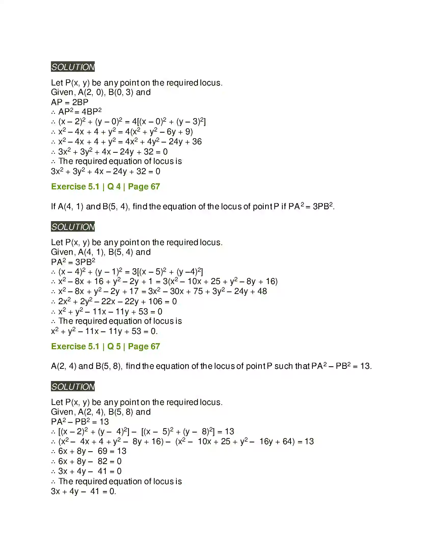 Maharashtra Board Class 11th Mathematics & Statistics - 1 Locus and Straight Line Solution 2