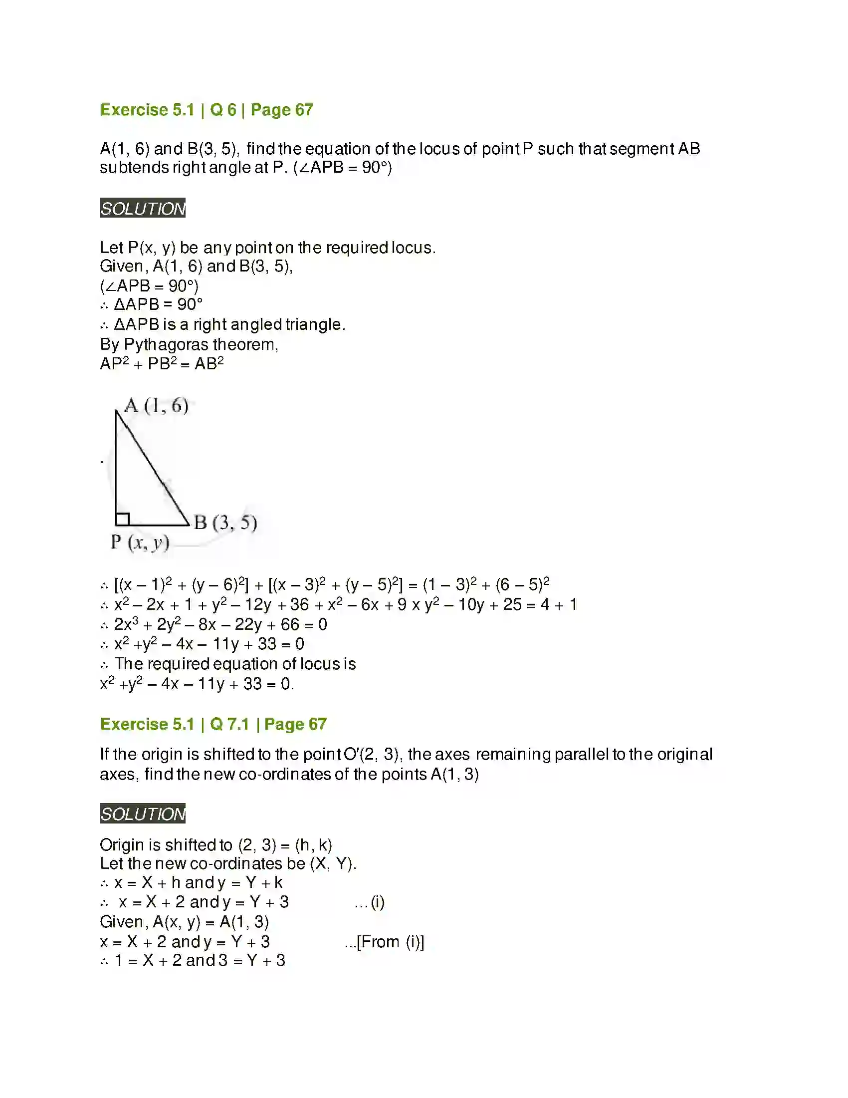 Maharashtra Board Class 11th Mathematics & Statistics - 1 Locus and Straight Line Solution 3