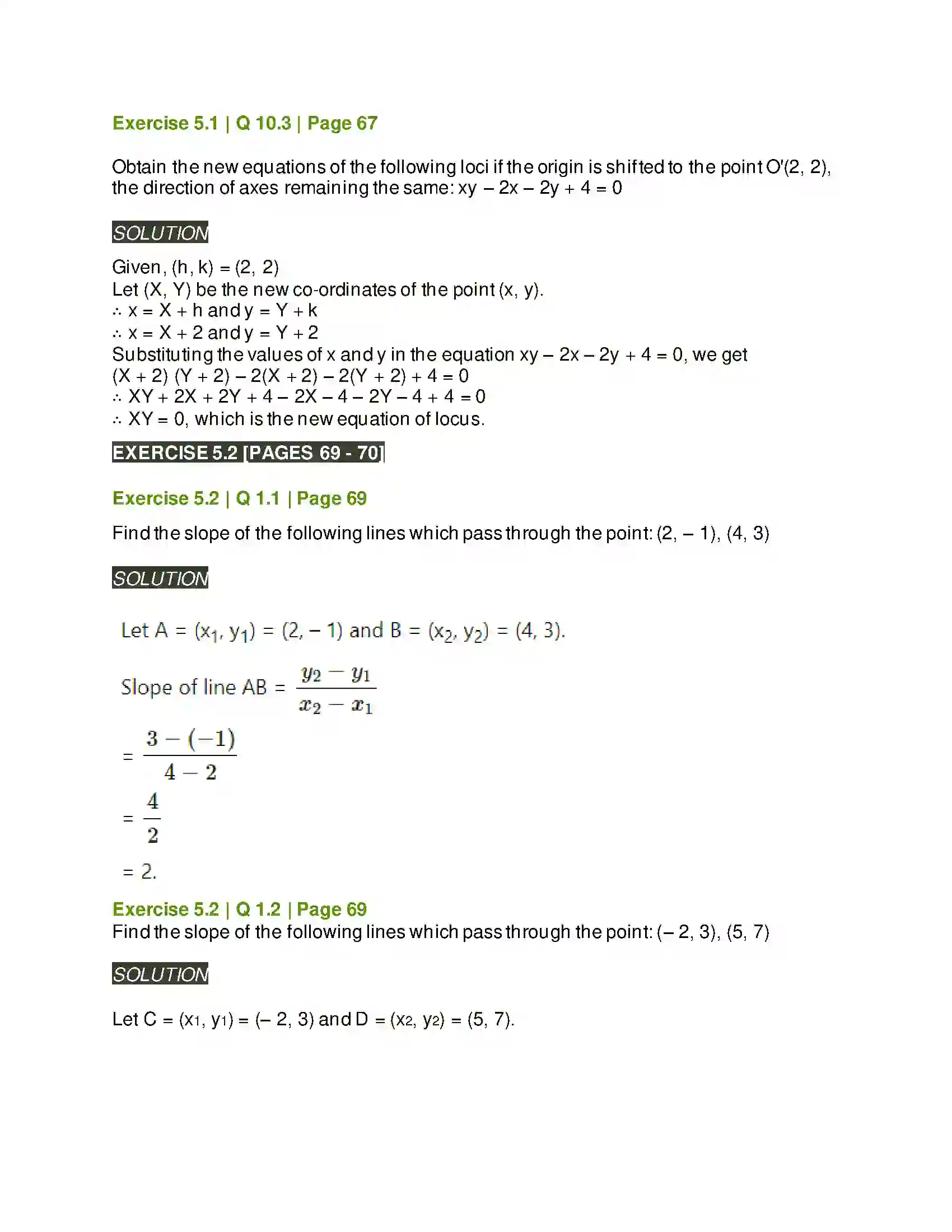 Maharashtra Board Class 11th Mathematics & Statistics - 1 Locus and Straight Line Solution 6