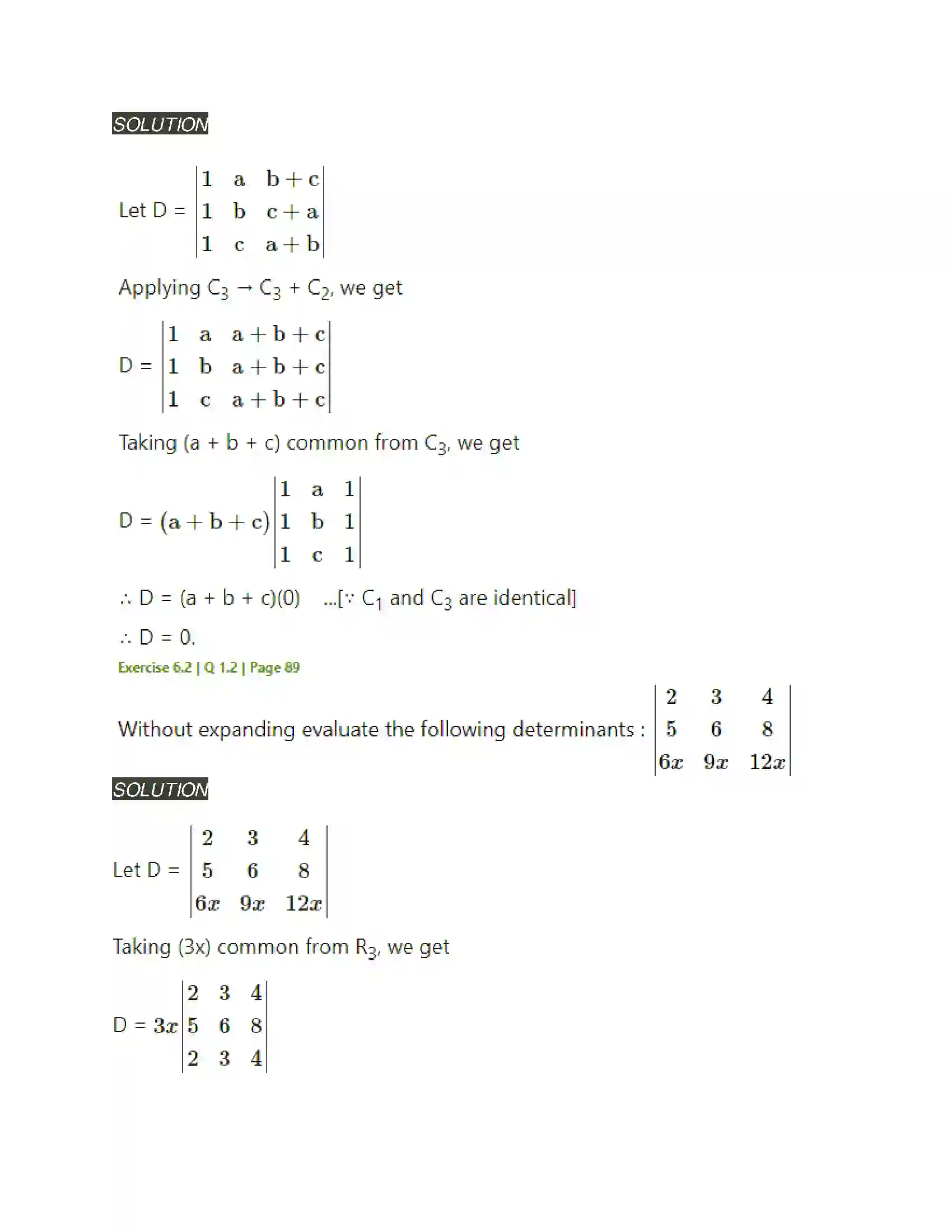Maharashtra Board Class 11th Mathematics & Statistics - 1 Determinants Solution 10