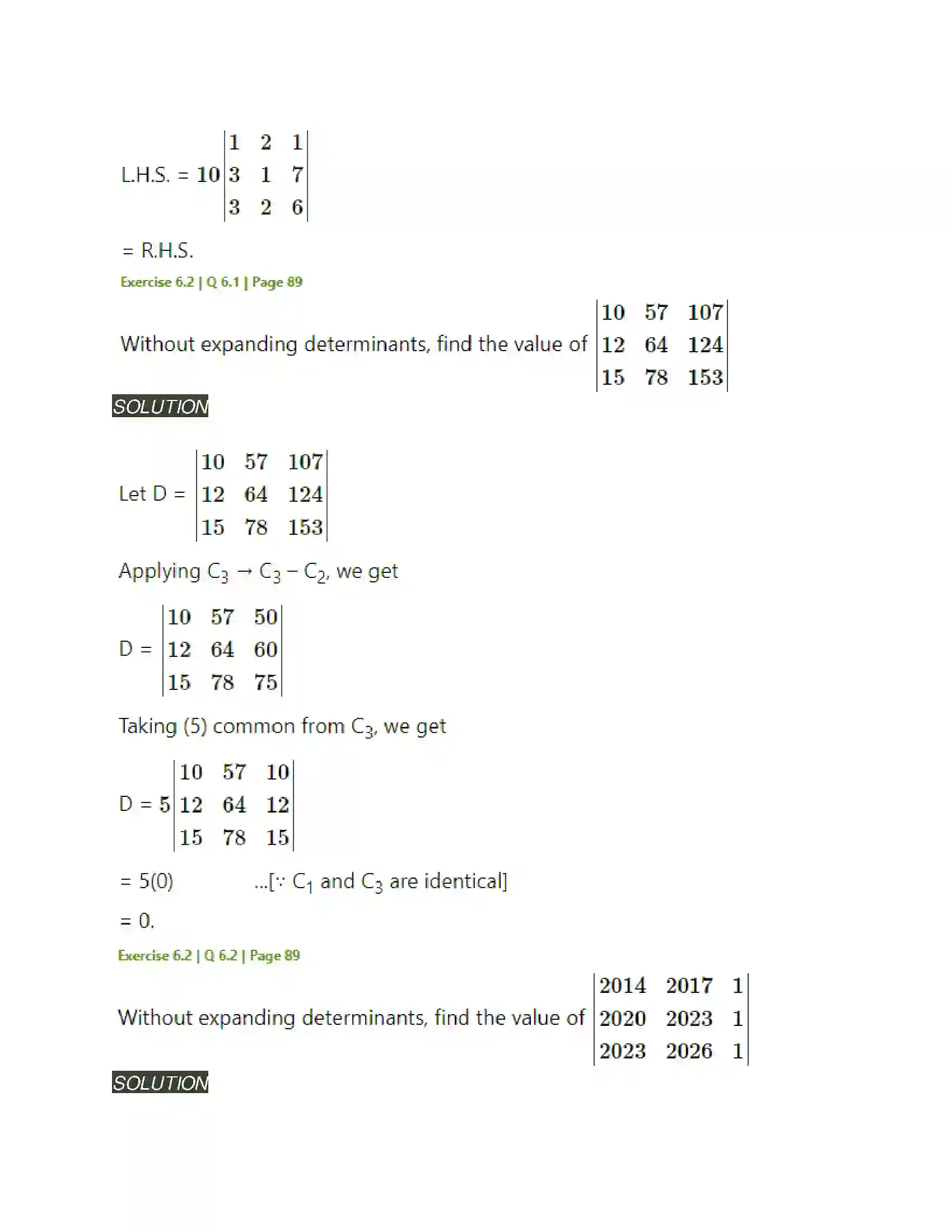 Maharashtra Board Class 11th Mathematics & Statistics - 1 Determinants Solution 15