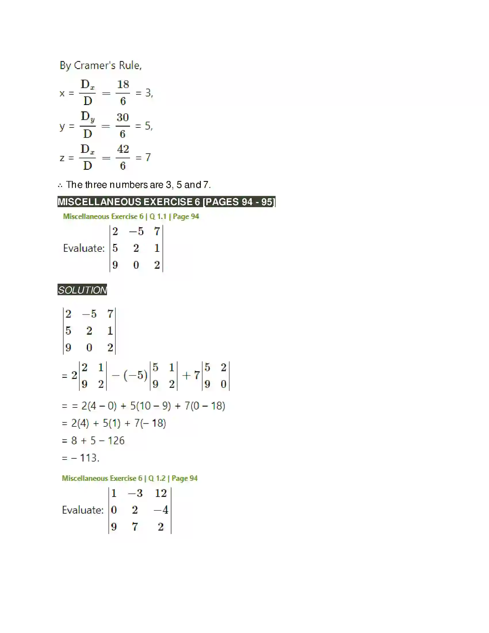 Maharashtra Board Class 11th Mathematics & Statistics - 1 Determinants Solution 36