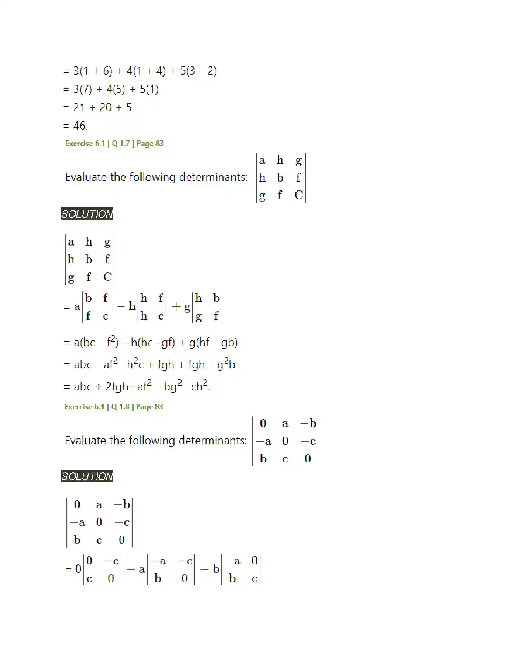 Maharashtra Board Class 11th Mathematics & Statistics - 1 Determinants Solution 4