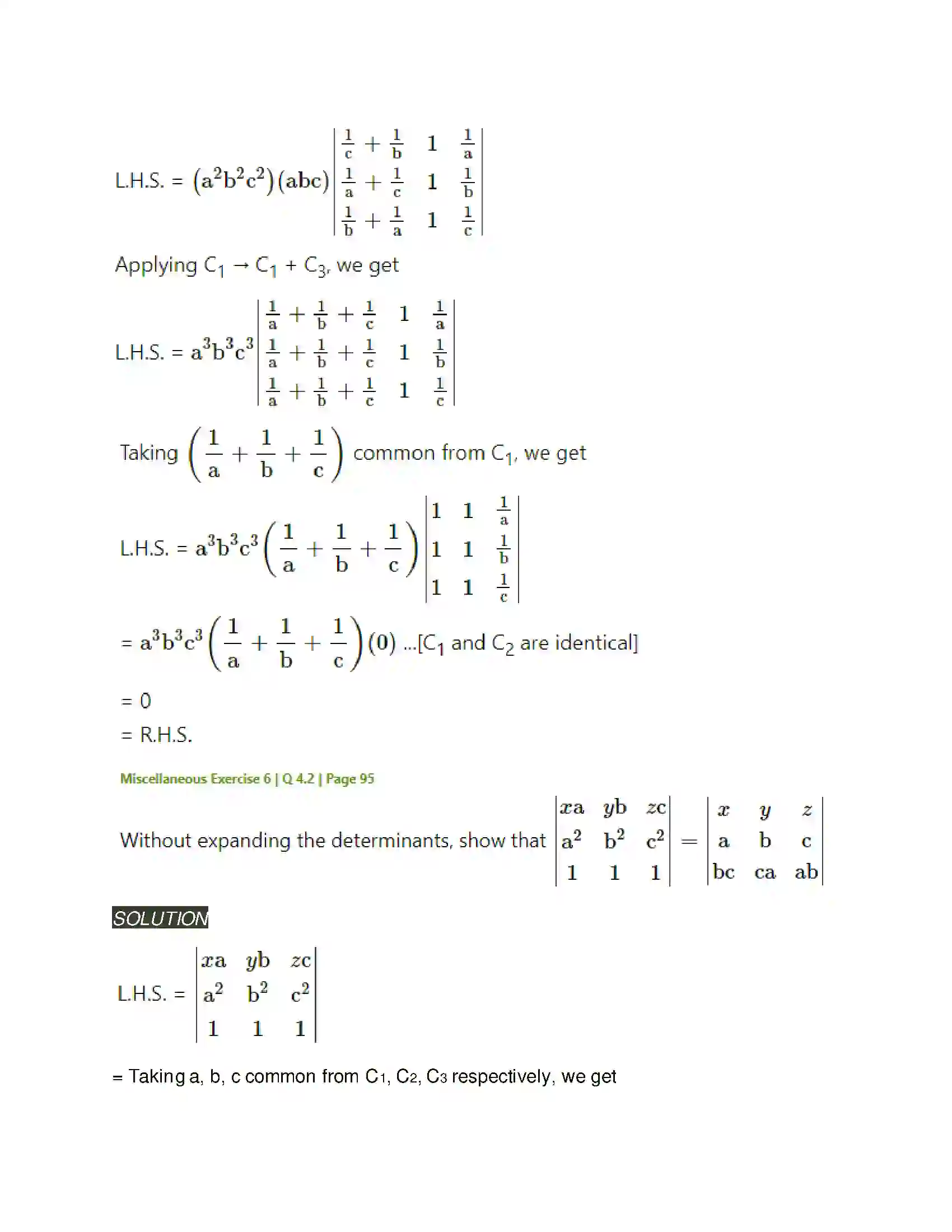 Maharashtra Board Class 11th Mathematics & Statistics - 1 Determinants Solution 40
