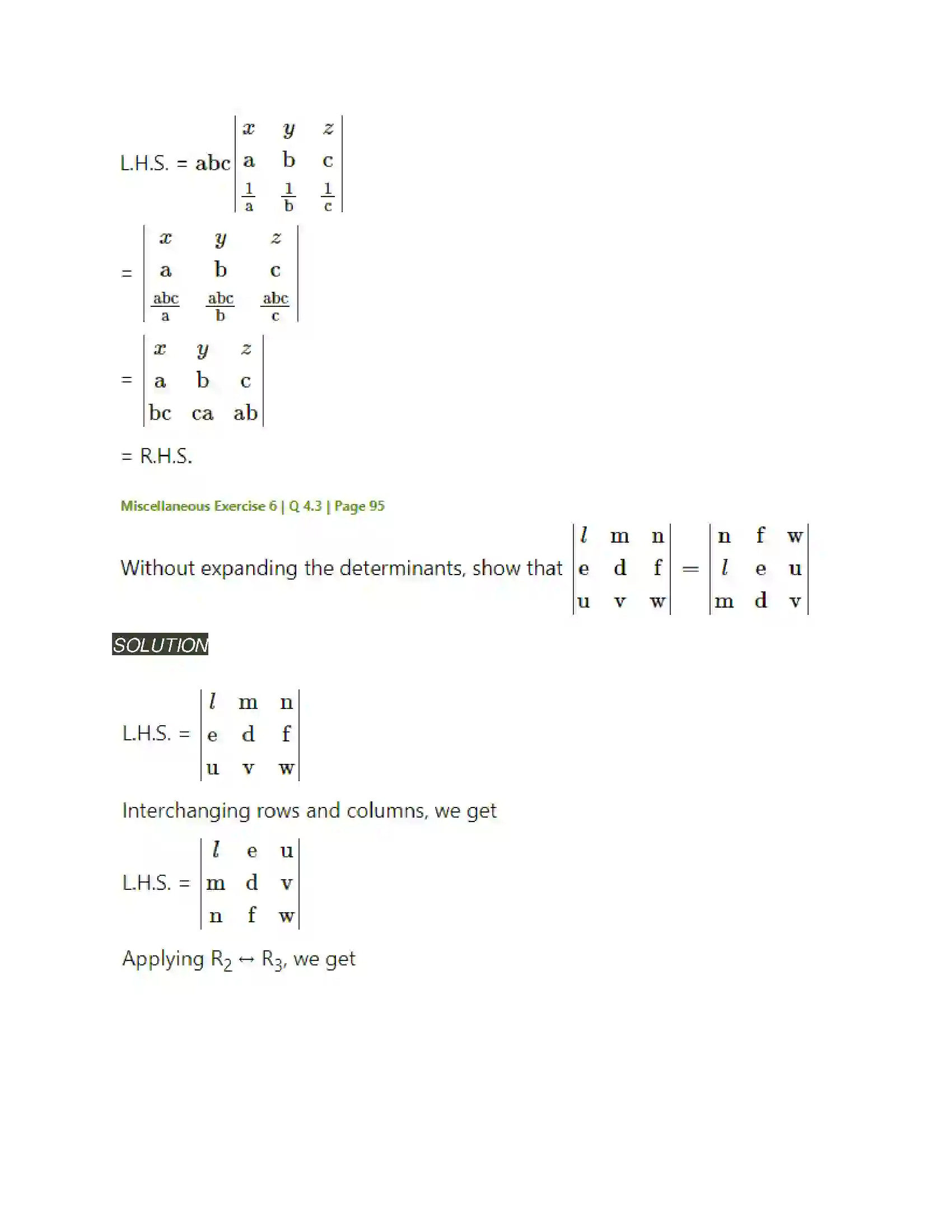 Maharashtra Board Class 11th Mathematics & Statistics - 1 Determinants Solution 41