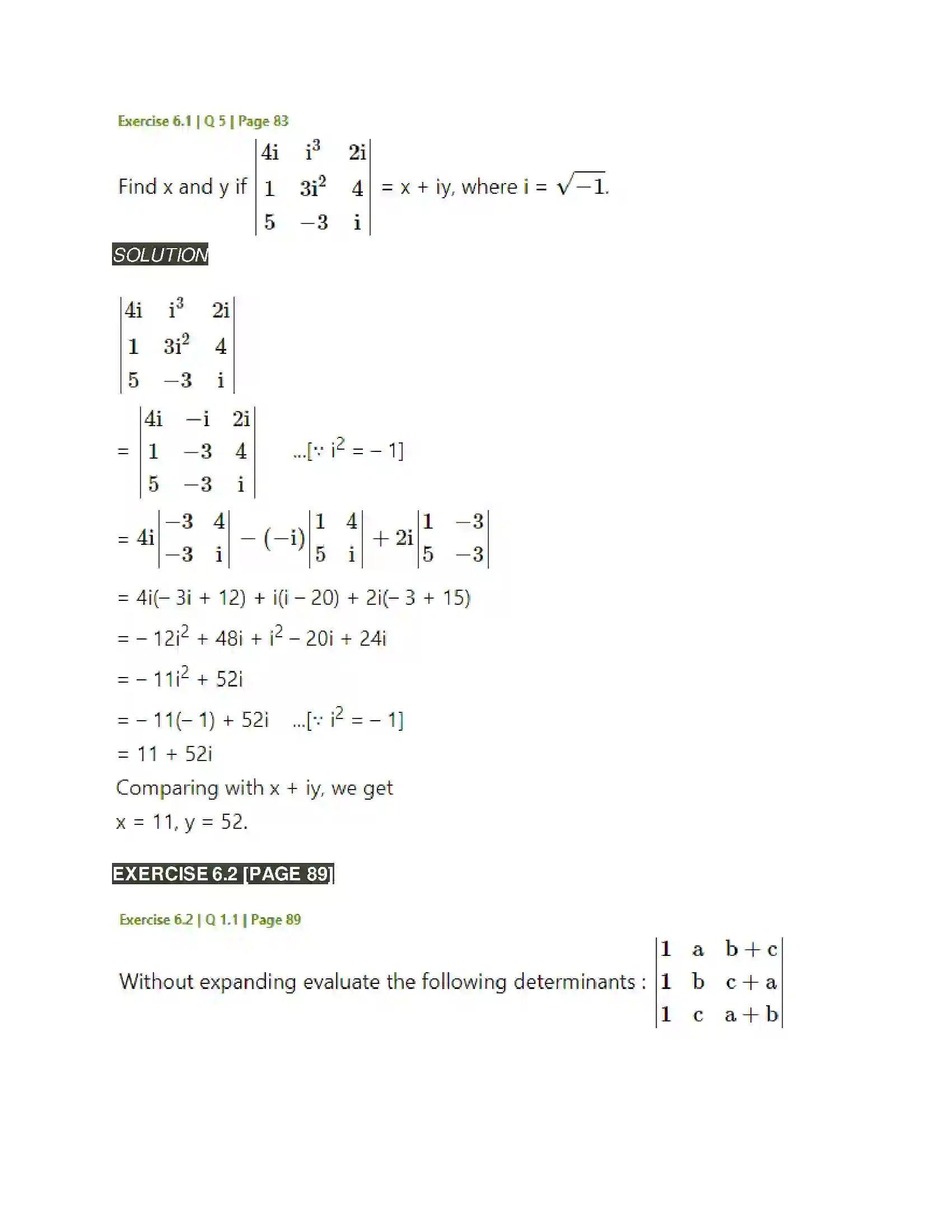 Maharashtra Board Class 11th Mathematics & Statistics - 1 Determinants Solution 9