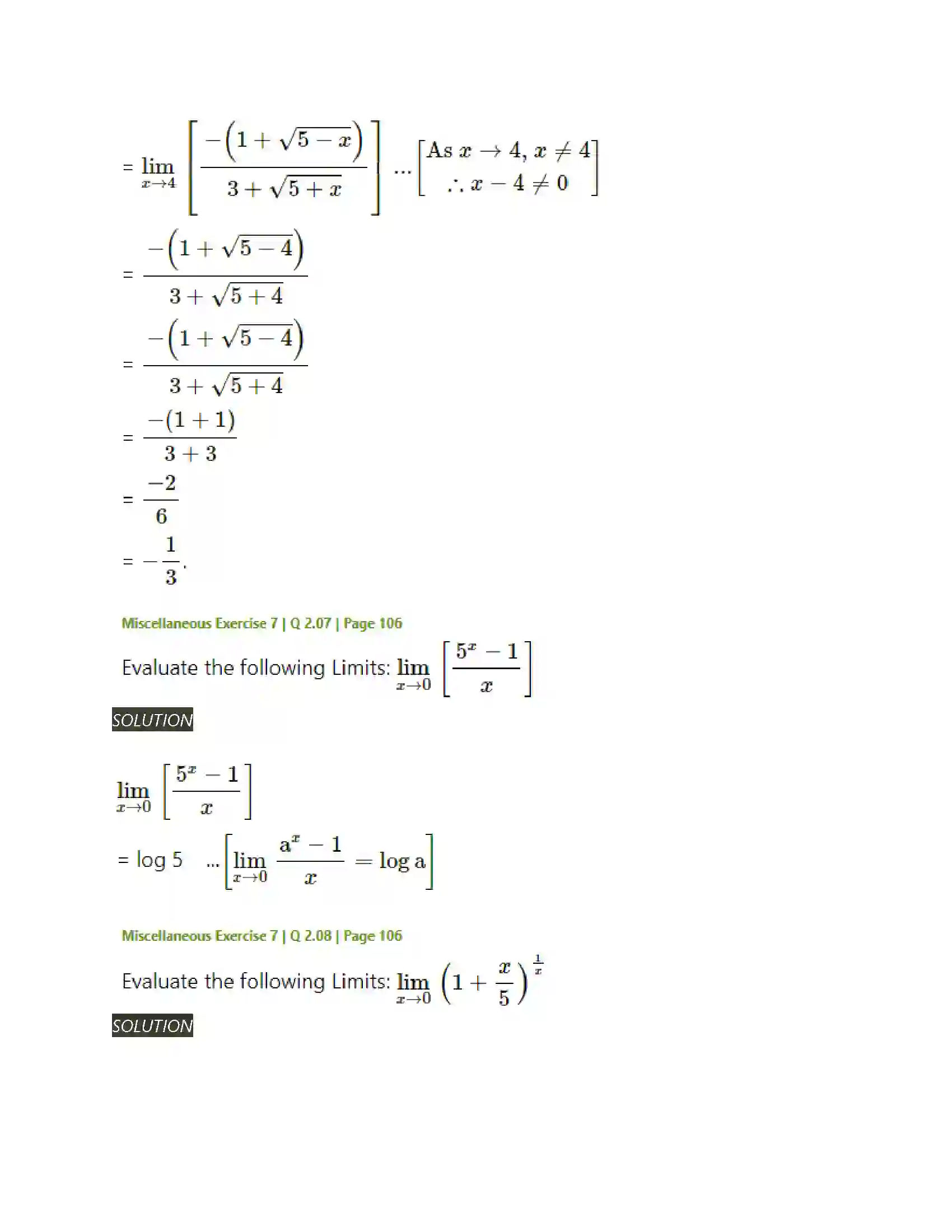 Maharashtra Board Class 11th Mathematics & Statistics - 1 Limits Solution 53