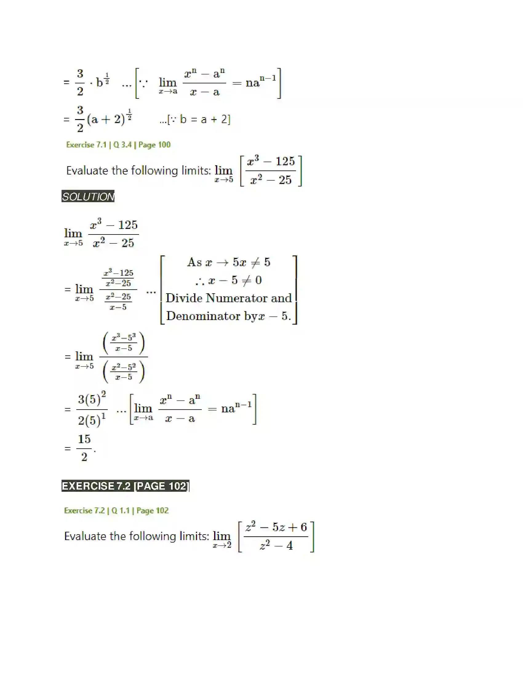 Maharashtra Board Class 11th Mathematics & Statistics - 1 Limits Solution 9