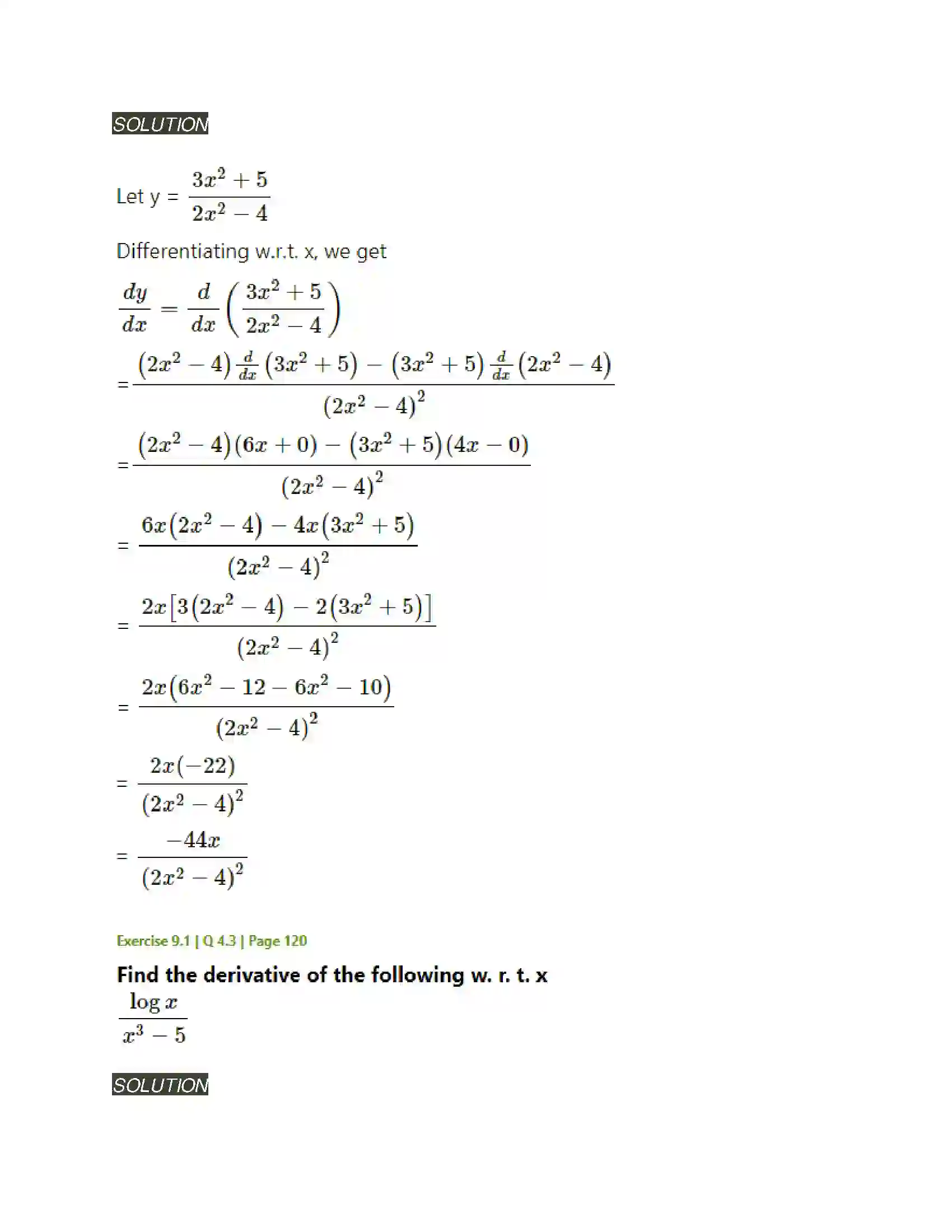 Maharashtra Board Class 11th Mathematics & Statistics - 1 Differentiation Solution 10