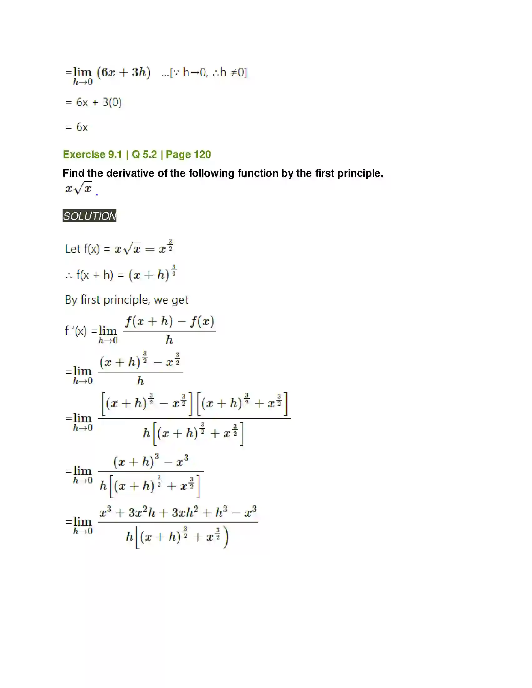 Maharashtra Board Class 11th Mathematics & Statistics - 1 Differentiation Solution 14