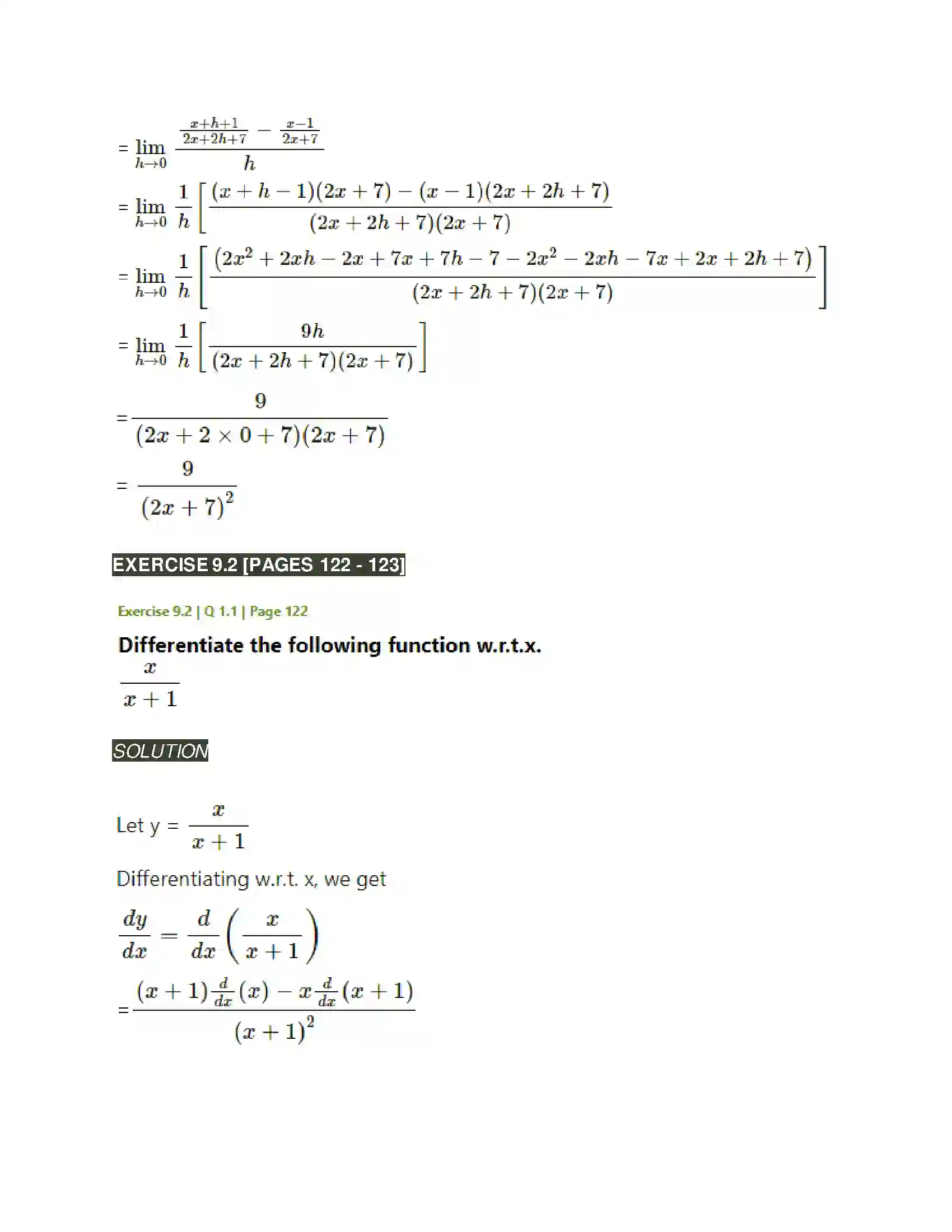 Maharashtra Board Class 11th Mathematics & Statistics - 1 Differentiation Solution 17