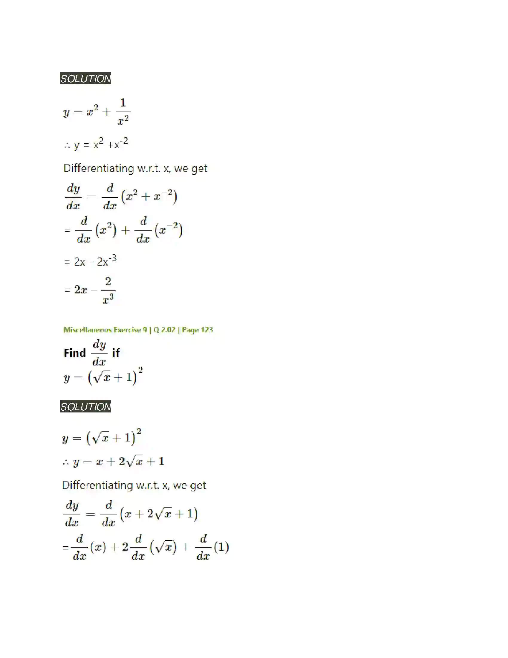 Maharashtra Board Class 11th Mathematics & Statistics - 1 Differentiation Solution 38
