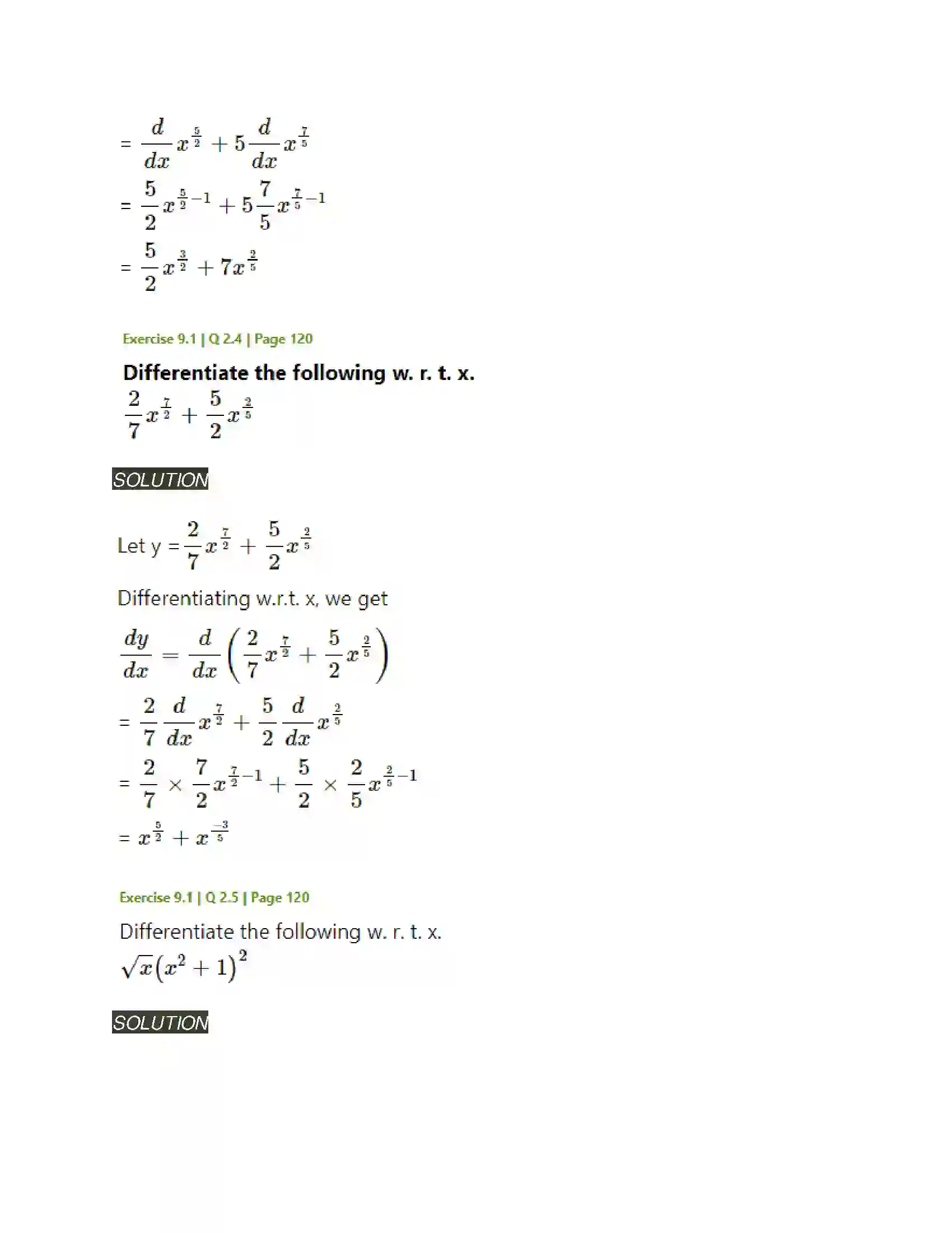 Maharashtra Board Class 11th Mathematics & Statistics - 1 Differentiation Solution 5