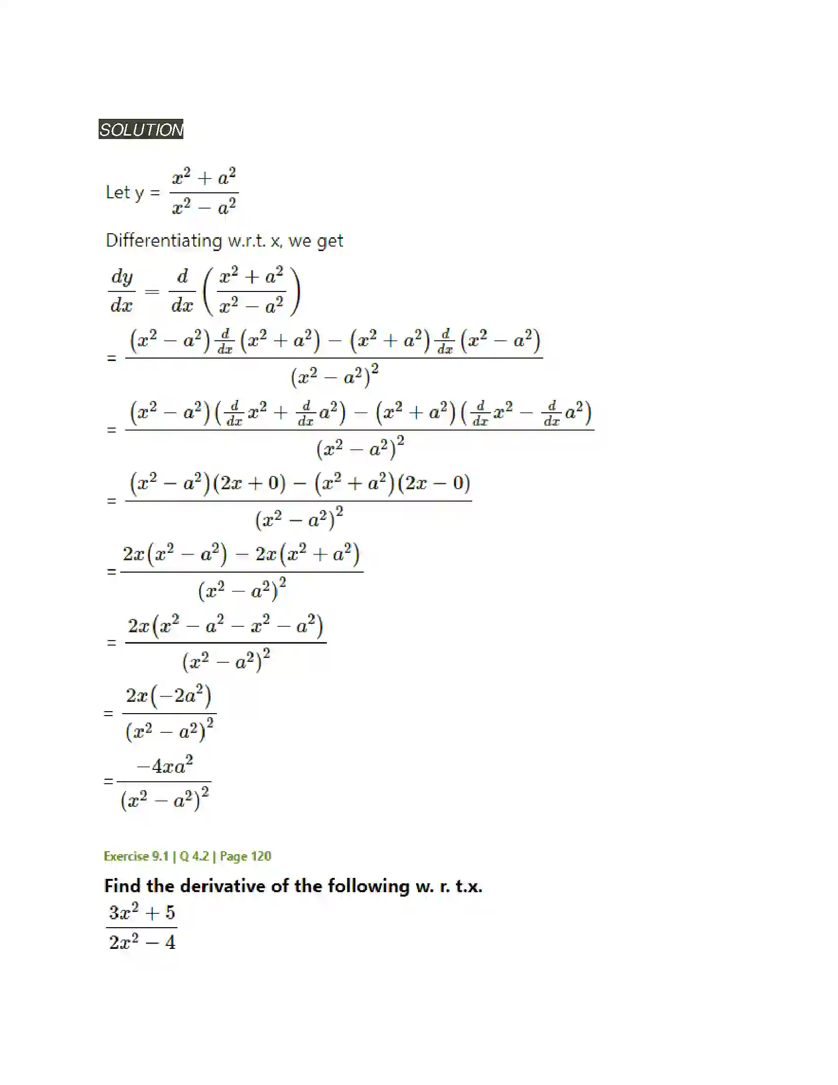 Maharashtra Board Class 11th Mathematics & Statistics - 1 Differentiation Solution 9
