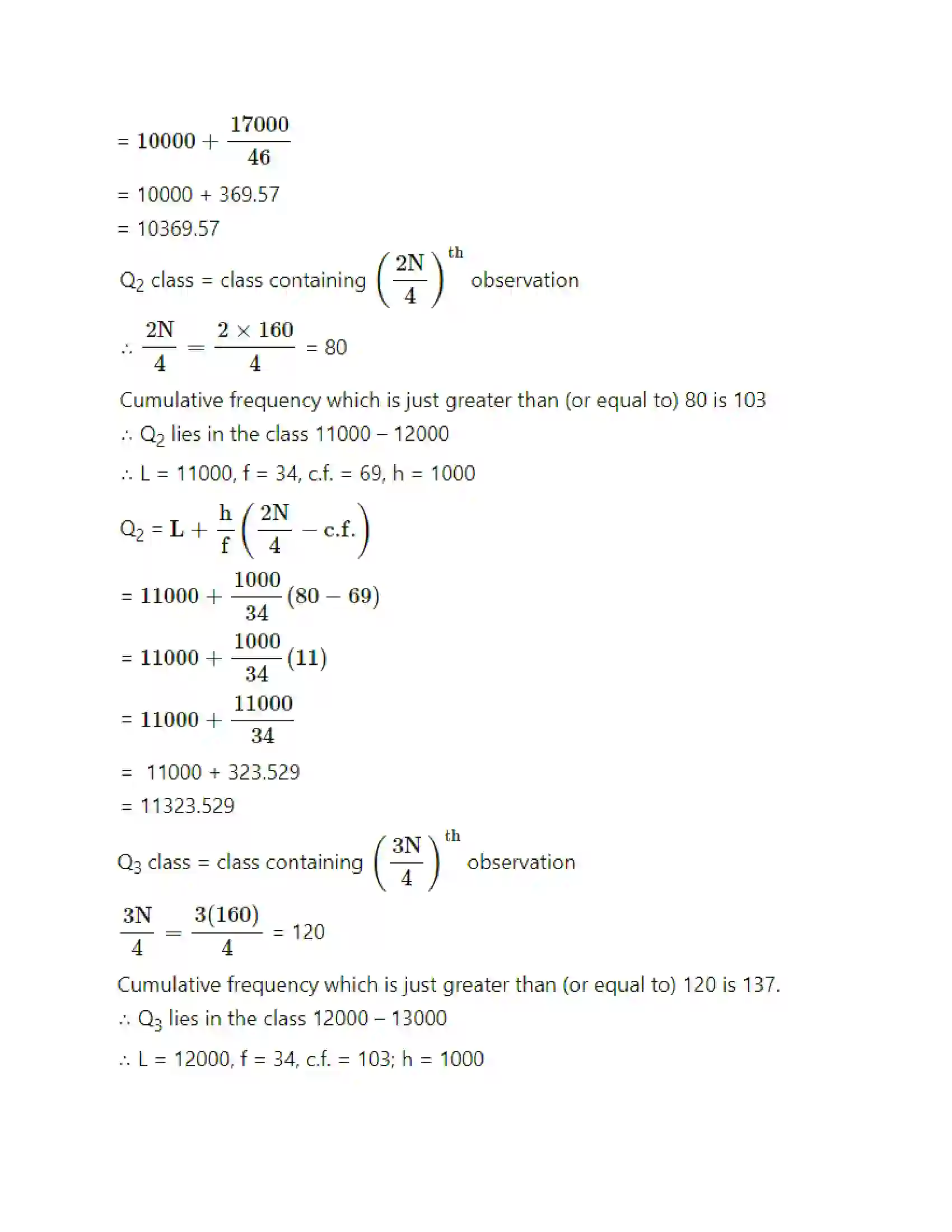 Maharashtra Board Class 11th Mathematics & Statistics - 2 Partition Values Solution 12