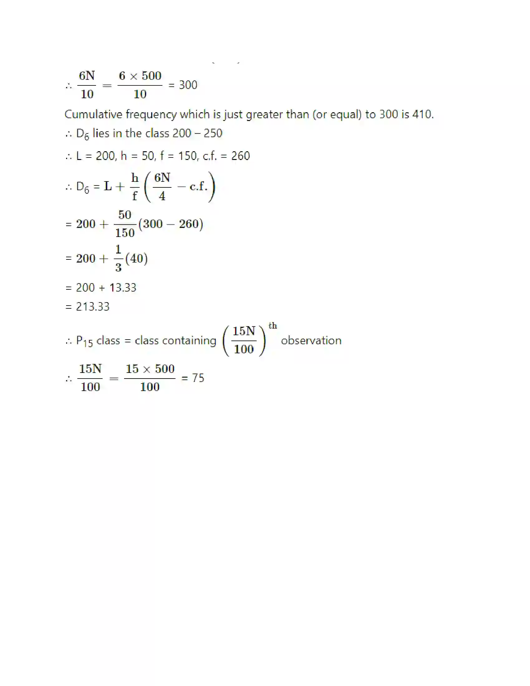 Maharashtra Board Class 11th Mathematics & Statistics - 2 Partition Values Solution 59