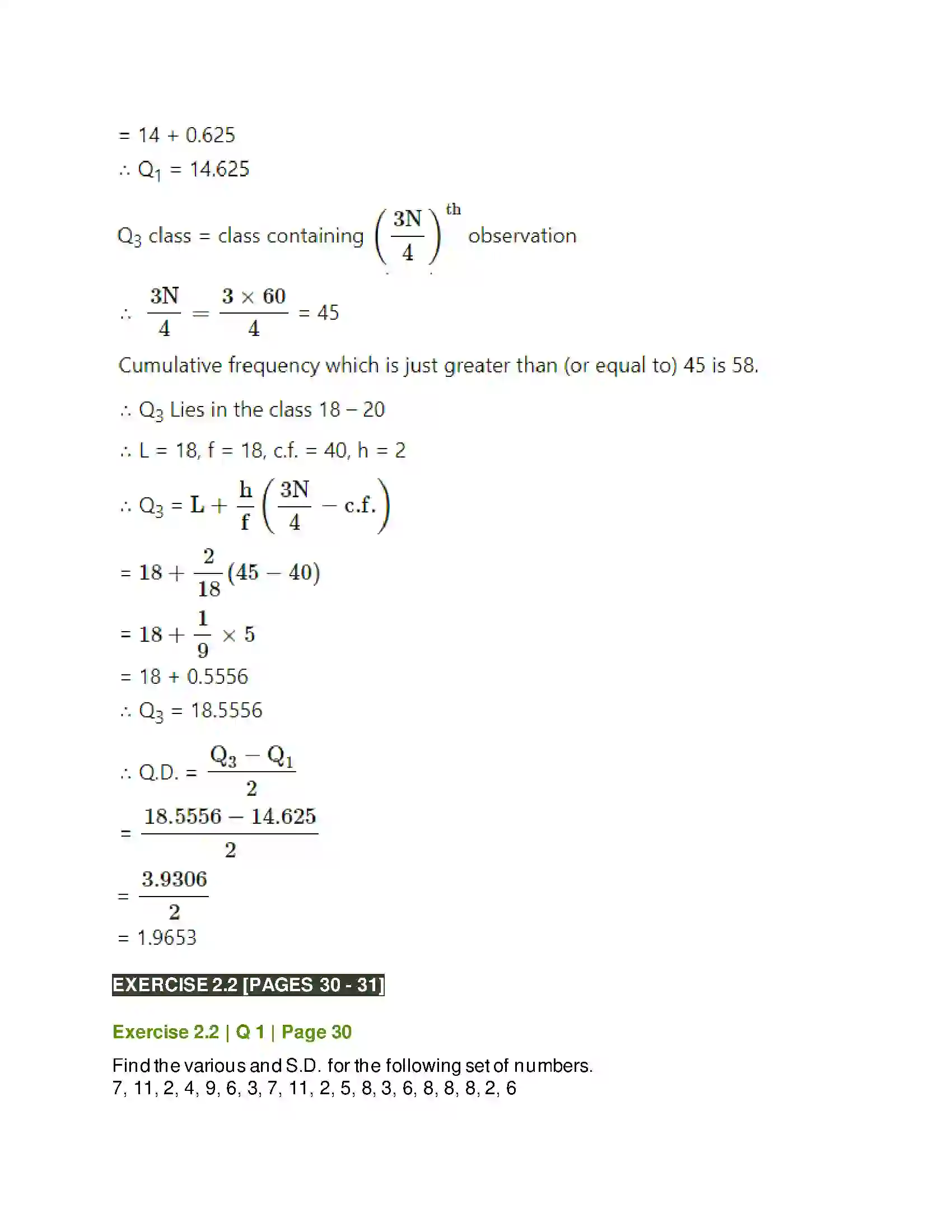 Maharashtra Board Class 11th Mathematics & Statistics - 2 Measures of Dispersion Solution 10