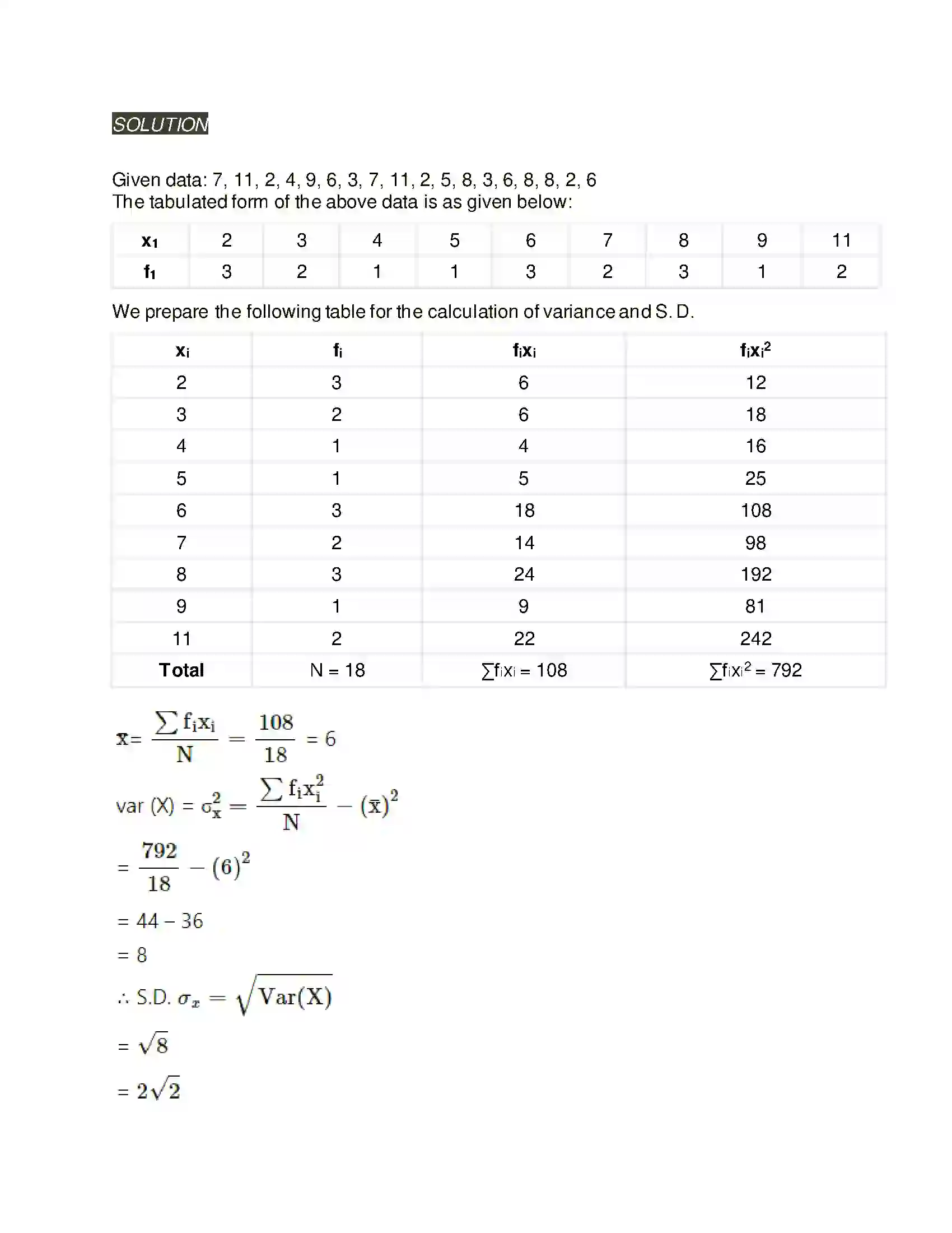 Maharashtra Board Class 11th Mathematics & Statistics - 2 Measures of Dispersion Solution 11