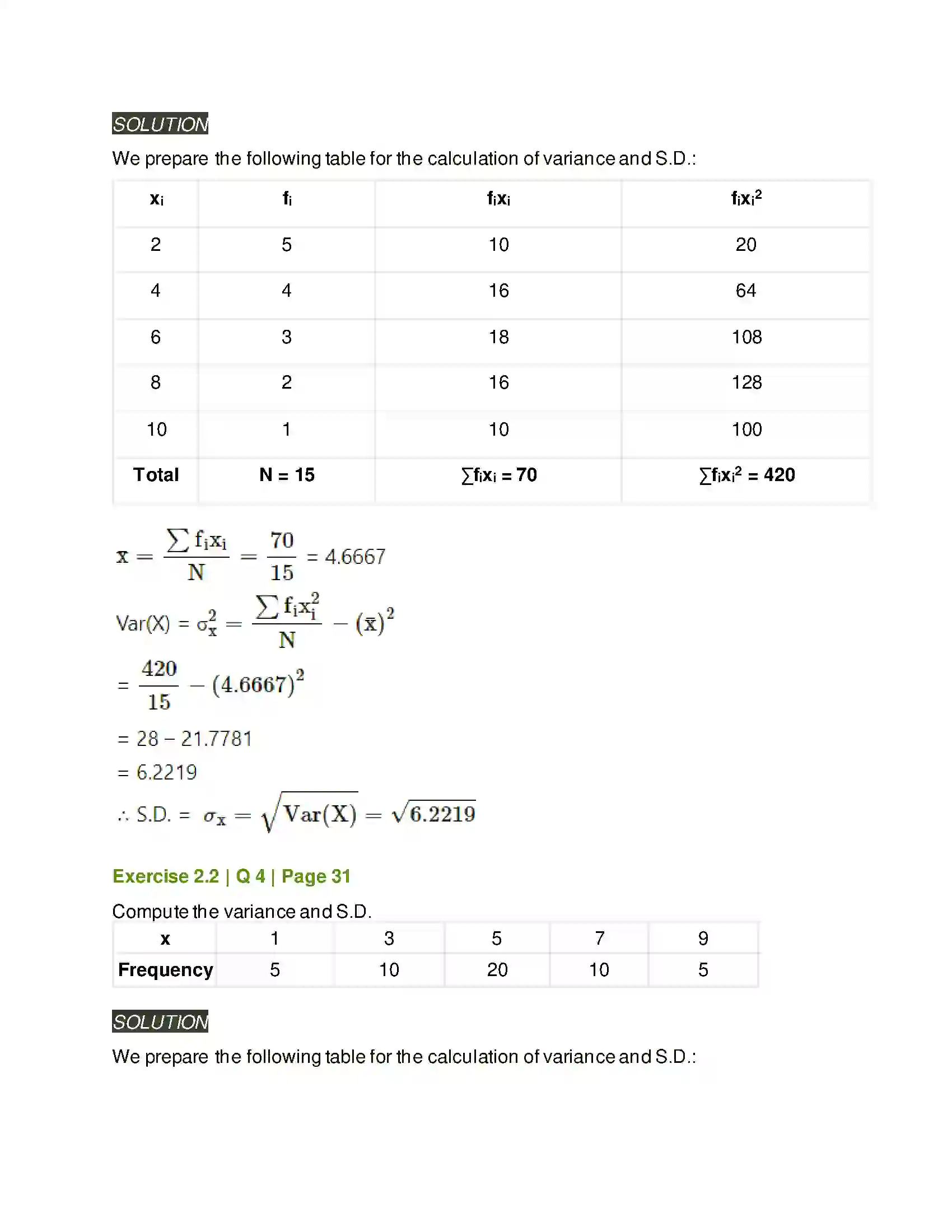 Maharashtra Board Class 11th Mathematics & Statistics - 2 Measures of Dispersion Solution 13
