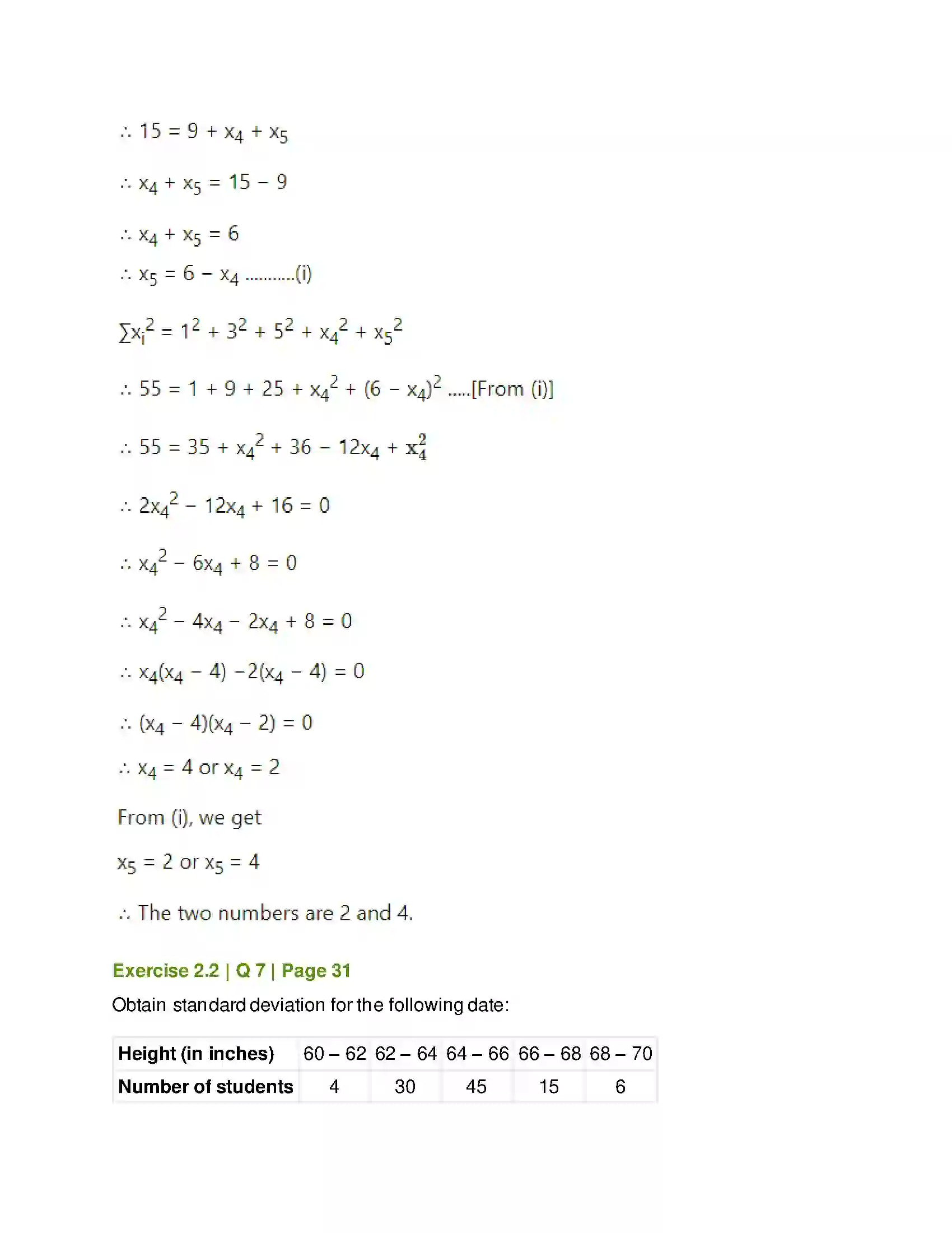 Maharashtra Board Class 11th Mathematics & Statistics - 2 Measures of Dispersion Solution 17