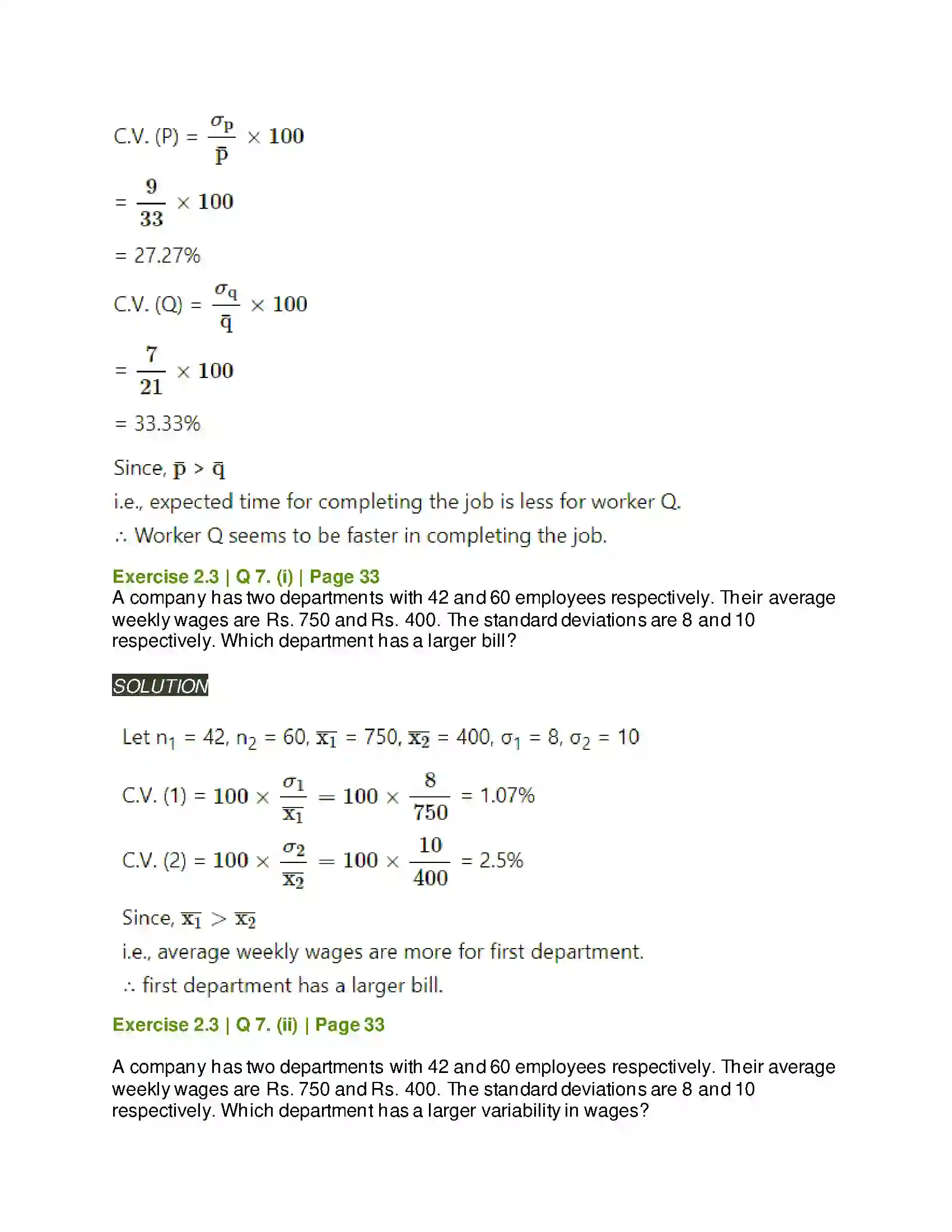 Maharashtra Board Class 11th Mathematics & Statistics - 2 Measures of Dispersion Solution 28