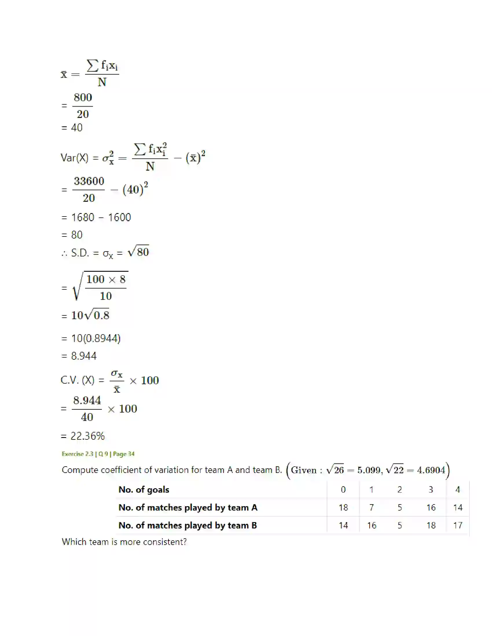 Maharashtra Board Class 11th Mathematics & Statistics - 2 Measures of Dispersion Solution 30