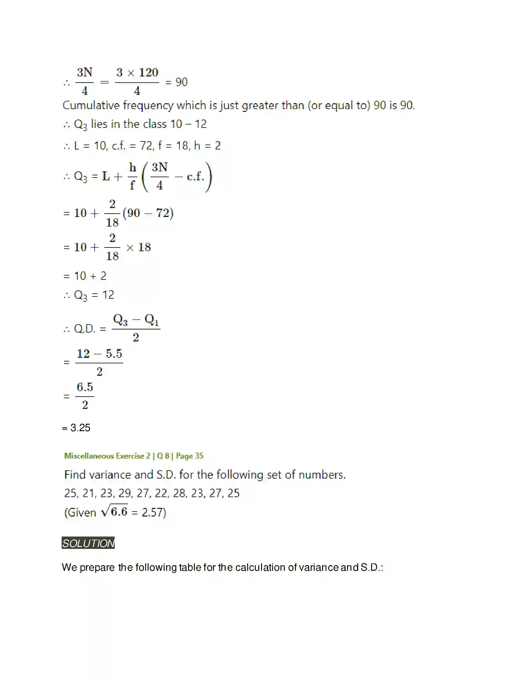 Maharashtra Board Class 11th Mathematics & Statistics - 2 Measures of Dispersion Solution 42