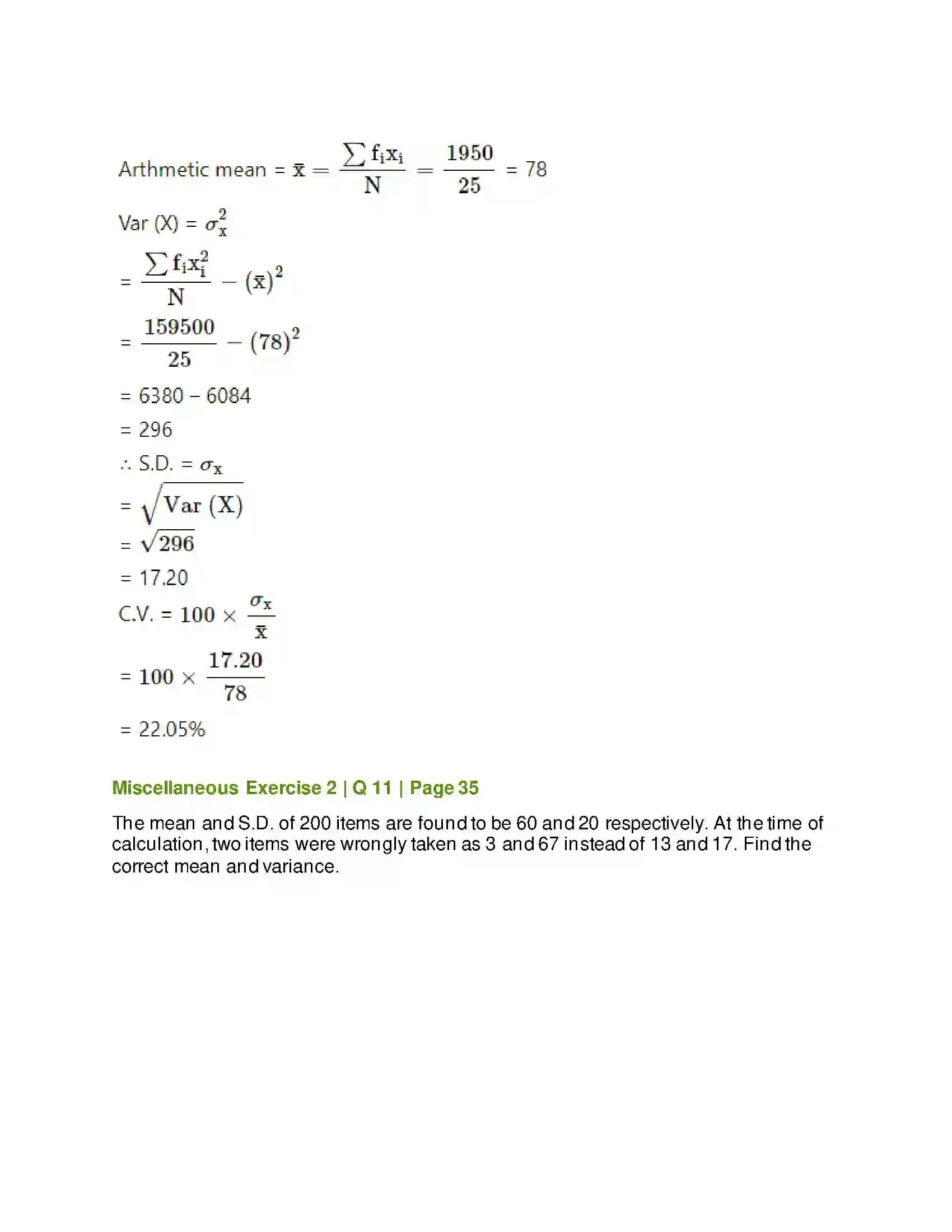 Maharashtra Board Class 11th Mathematics & Statistics - 2 Measures of Dispersion Solution 46