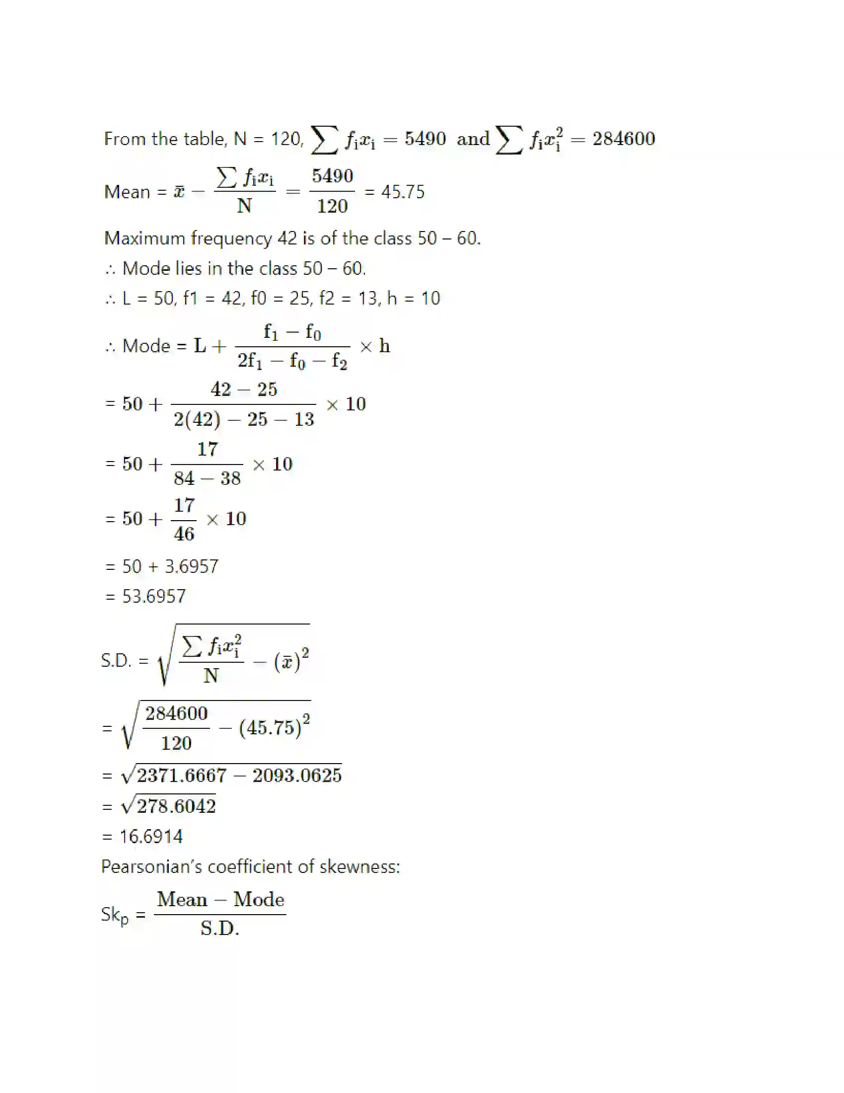 Maharashtra Board Class 11th Mathematics & Statistics - 2 Skewness Solution 17
