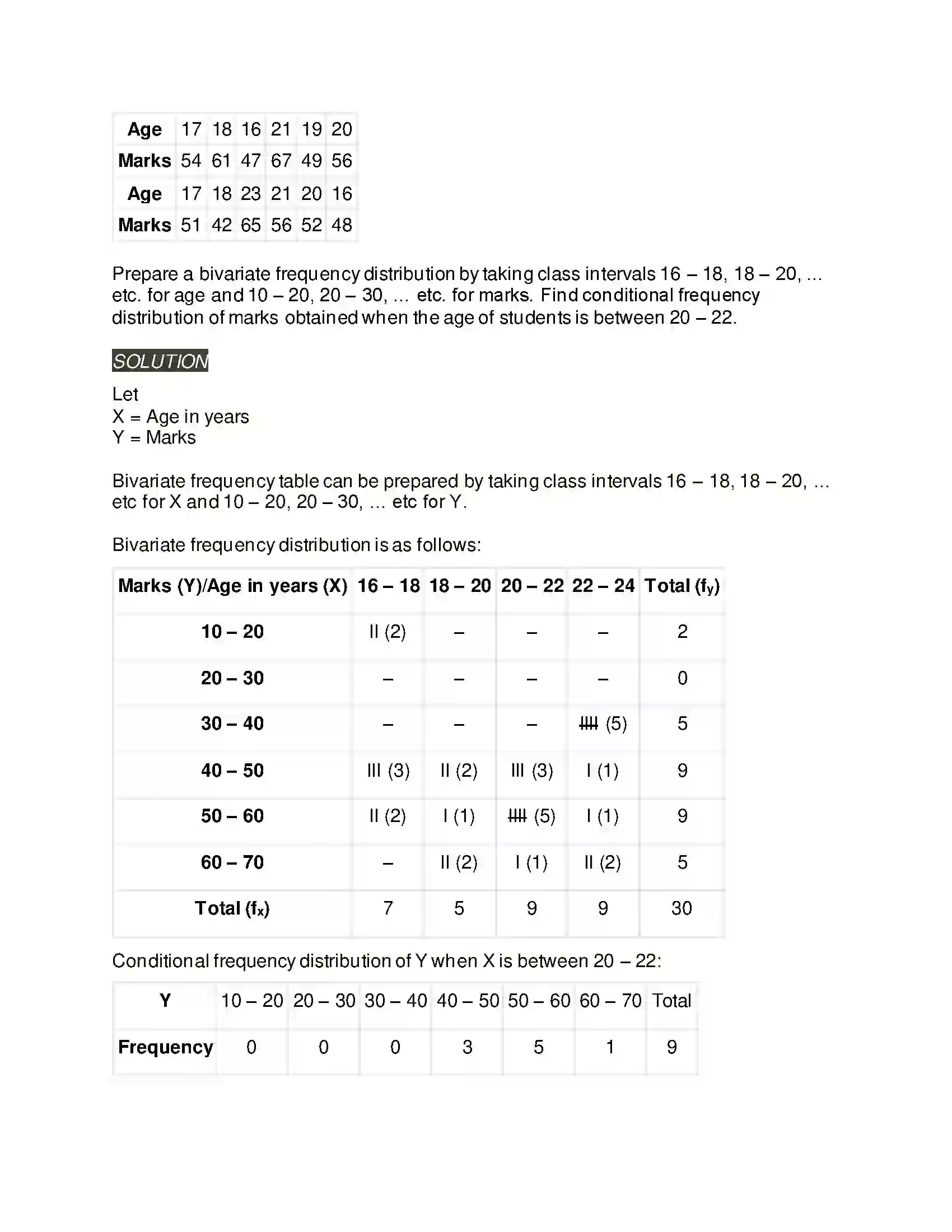 Maharashtra Board Class 11th Mathematics & Statistics - 2 Bivariate Frequency Distribution & Chi Square Statistic Solution 21