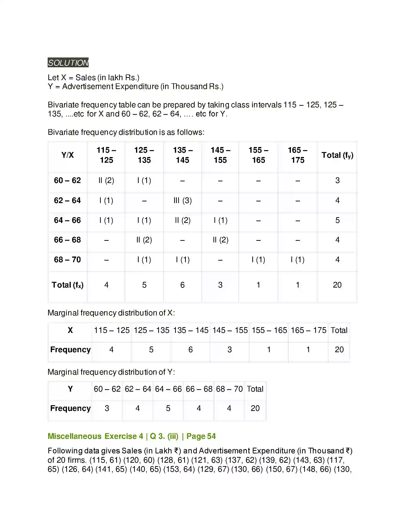 Maharashtra Board Class 11th Mathematics & Statistics - 2 Bivariate Frequency Distribution & Chi Square Statistic Solution 23