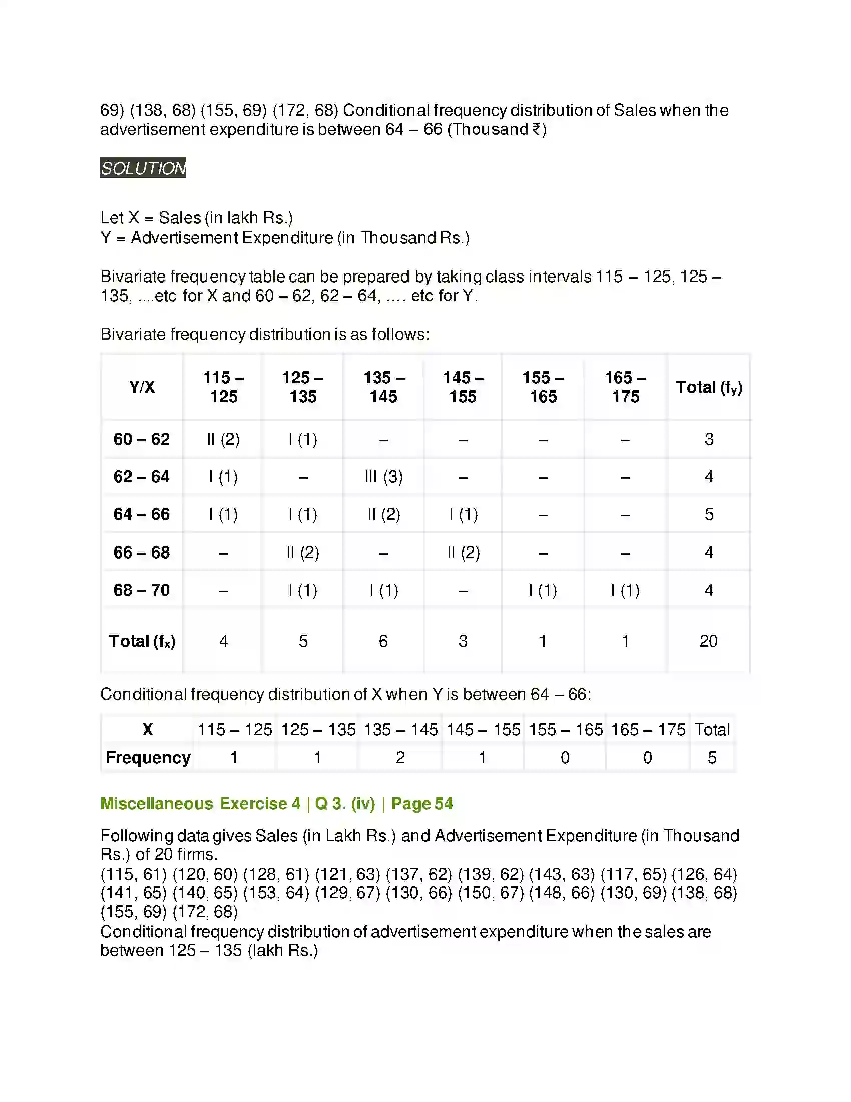 Maharashtra Board Class 11th Mathematics & Statistics - 2 Bivariate Frequency Distribution & Chi Square Statistic Solution 24