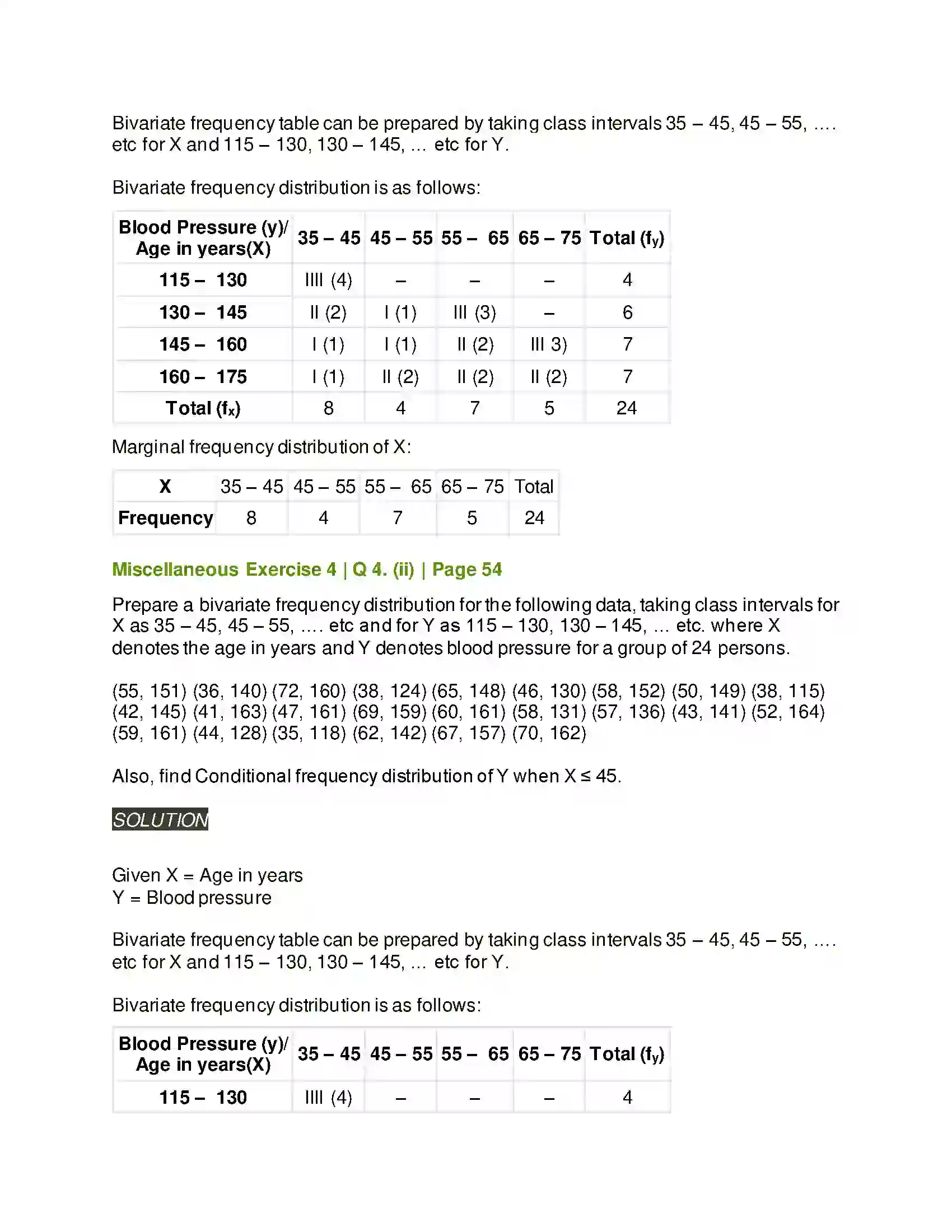 Maharashtra Board Class 11th Mathematics & Statistics - 2 Bivariate Frequency Distribution & Chi Square Statistic Solution 26