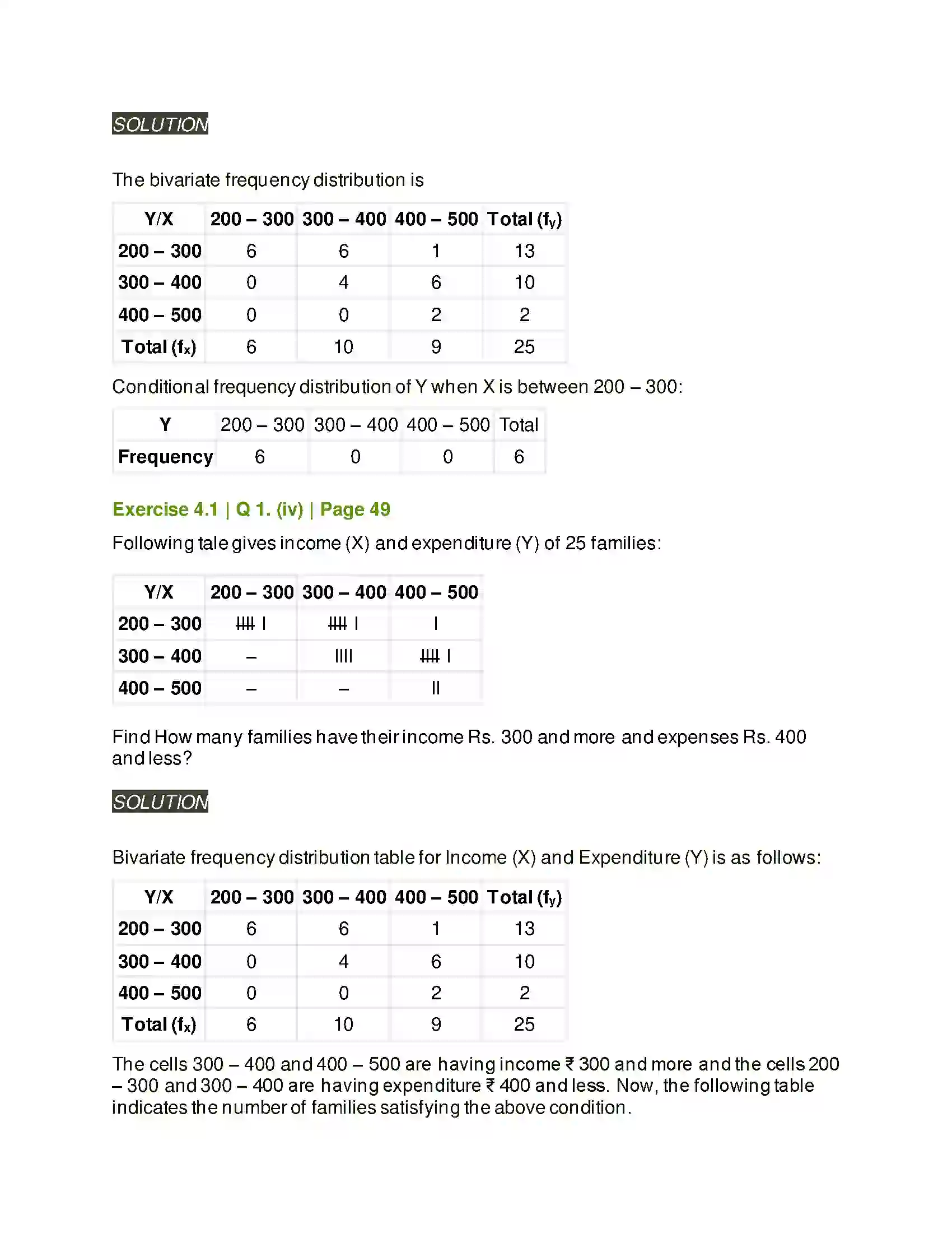 Maharashtra Board Class 11th Mathematics & Statistics - 2 Bivariate Frequency Distribution & Chi Square Statistic Solution 3