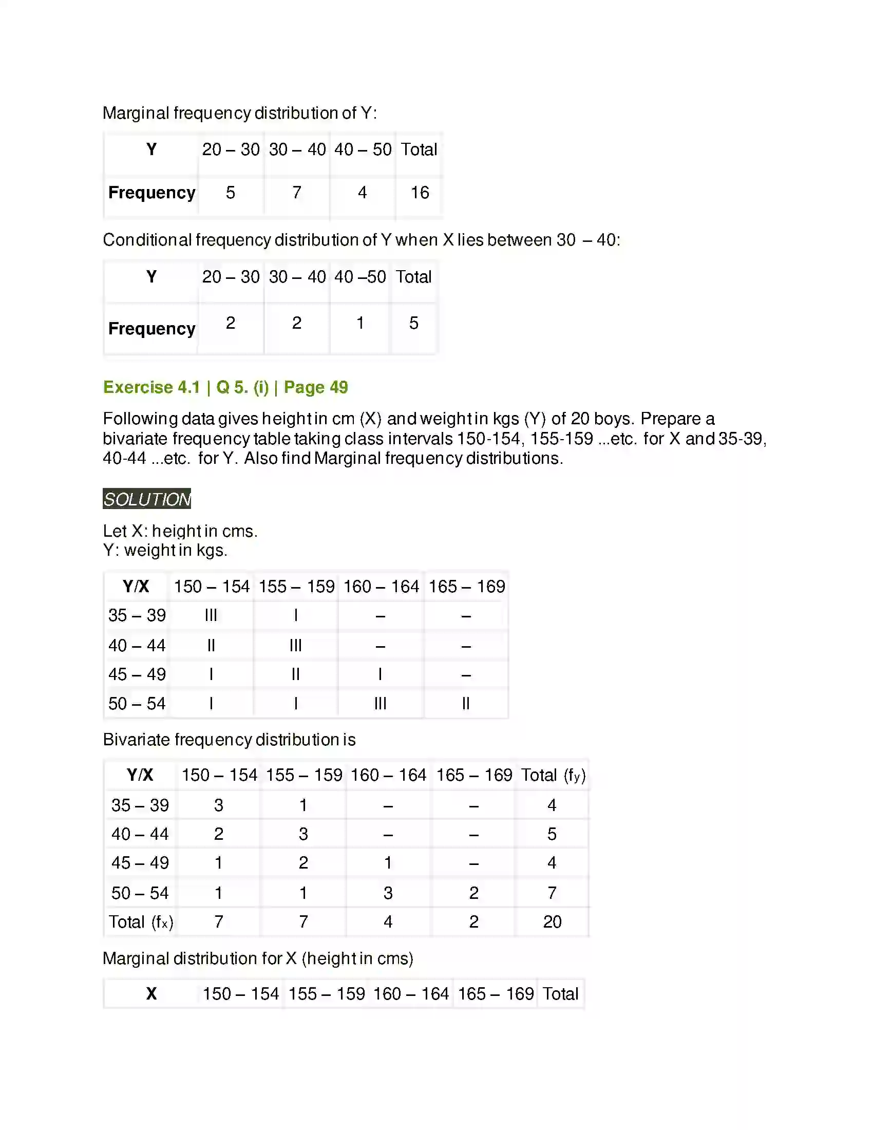 Maharashtra Board Class 11th Mathematics & Statistics - 2 Bivariate Frequency Distribution & Chi Square Statistic Solution 8