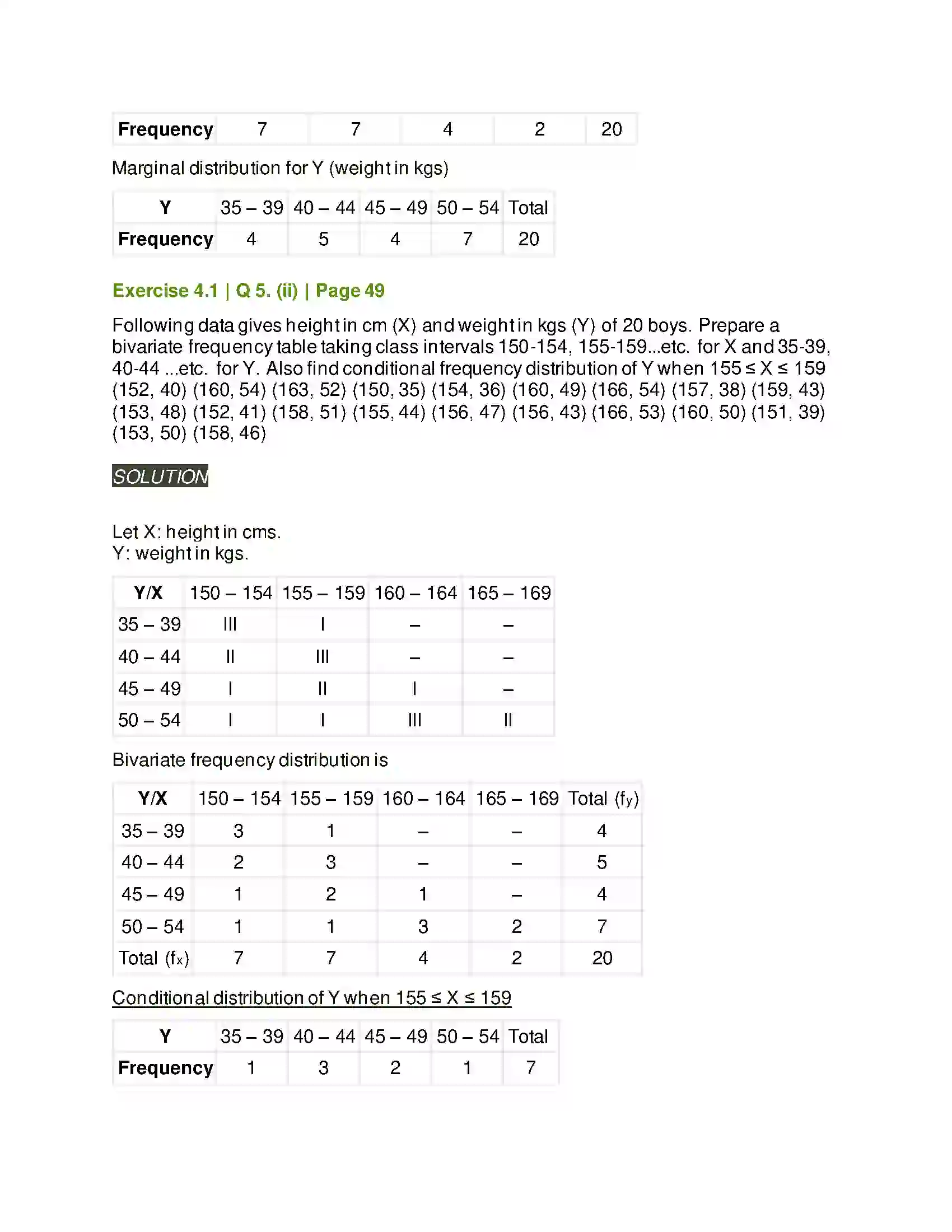Maharashtra Board Class 11th Mathematics & Statistics - 2 Bivariate Frequency Distribution & Chi Square Statistic Solution 9