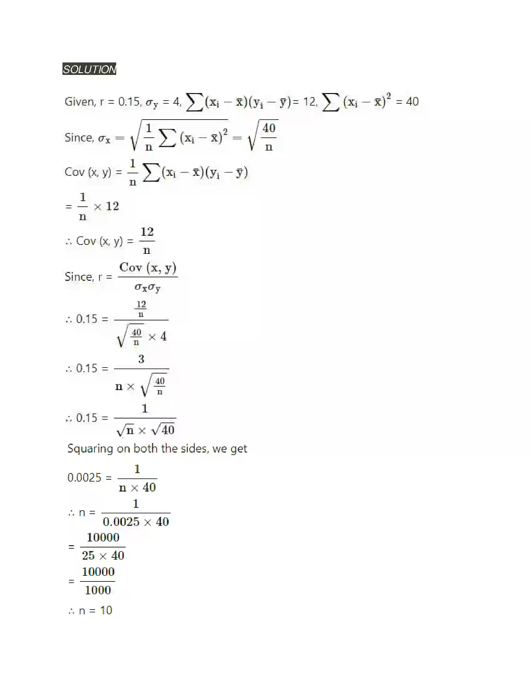 Maharashtra Board Class 11th Mathematics & Statistics - 2 Correlation Solution 11
